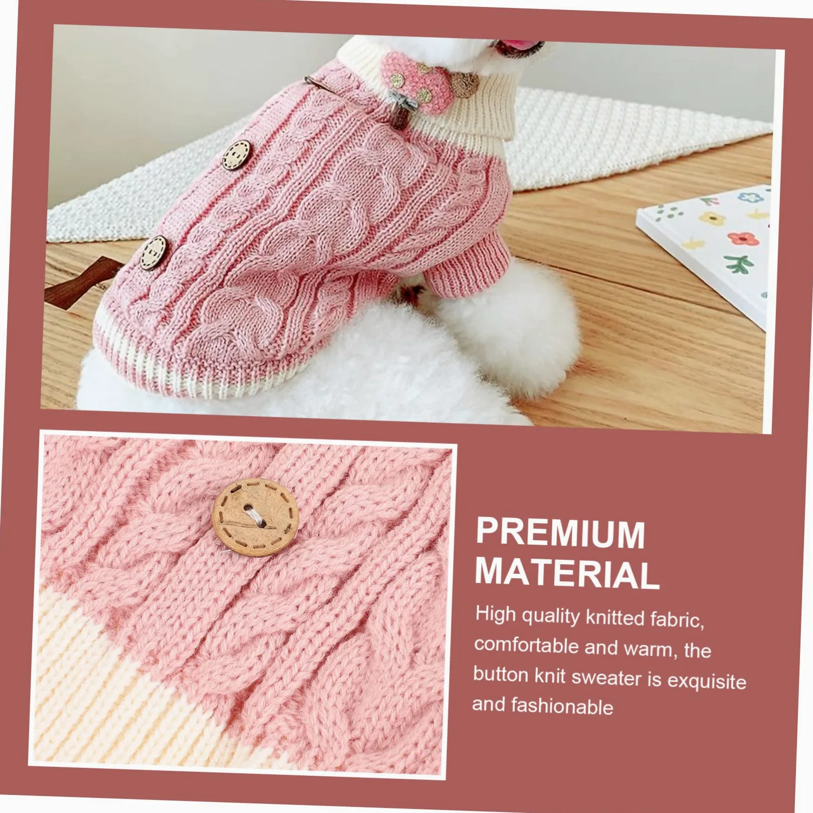 Toddmomy 3pièces Pull Chien Douillet pour -Hiver Vêtement pour Chiens Coton Épais Et Confortable Costume pour avec Manches Couleur Rose XS