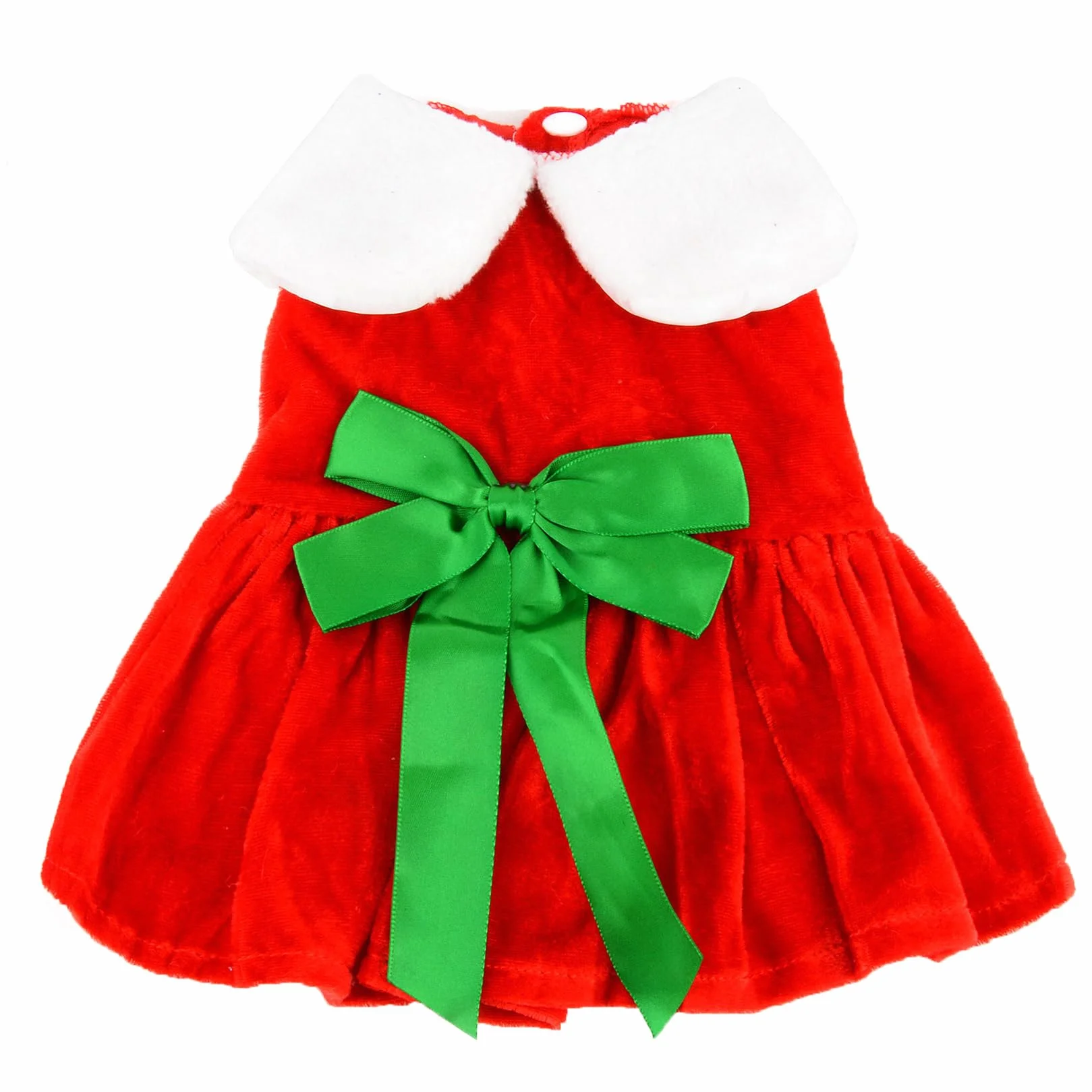 Robe de Noël en Velours pour Petit Chien avec Nœud Papillon Jupe Chiot Tenue d'Hiver Costume Chihuahua Yorkshire