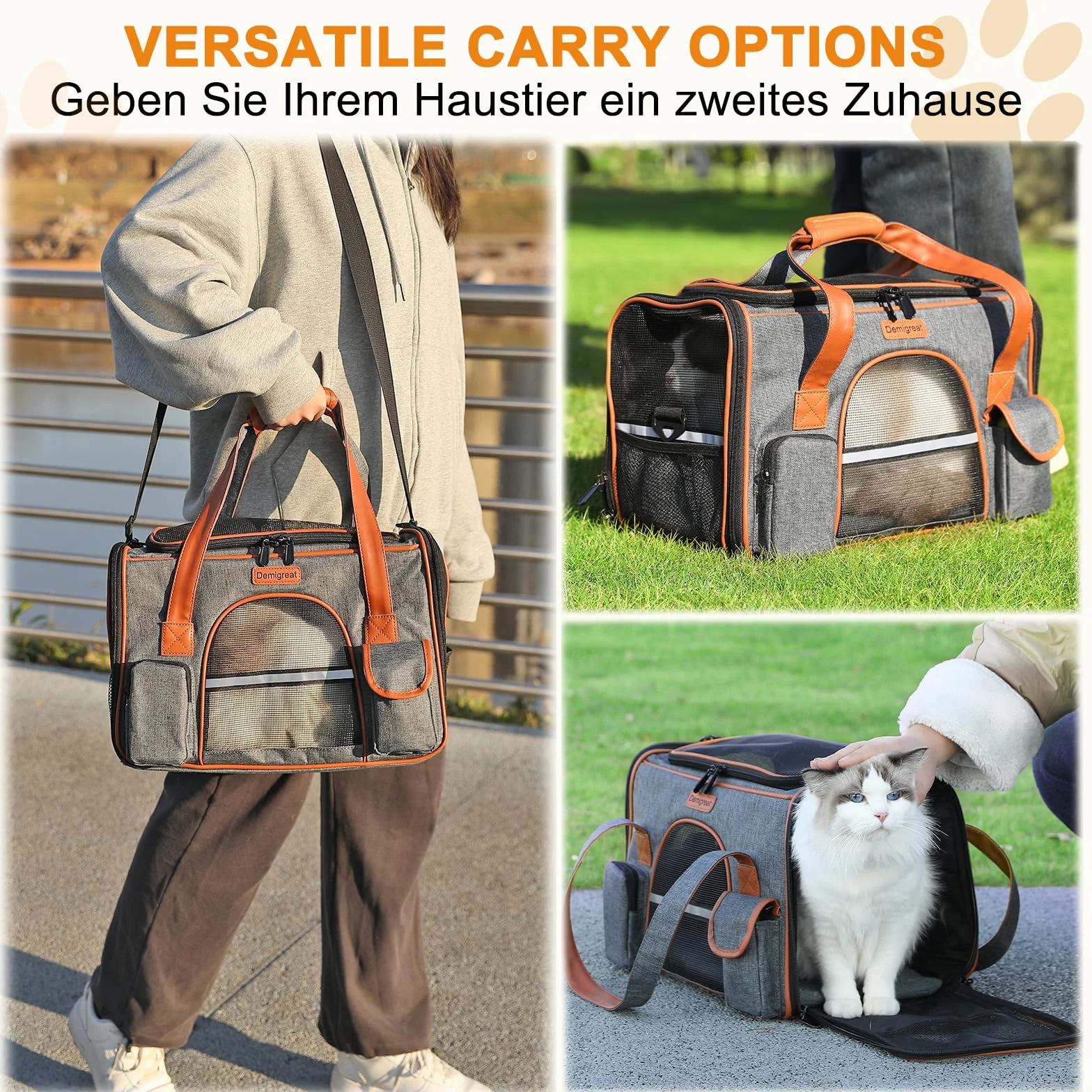 Sac de transport pliable pour chat, chien jusqu'à 7 kg, respirant, pour chiens de taille moyenne, petits chiens, chats, sac de transport pour chien