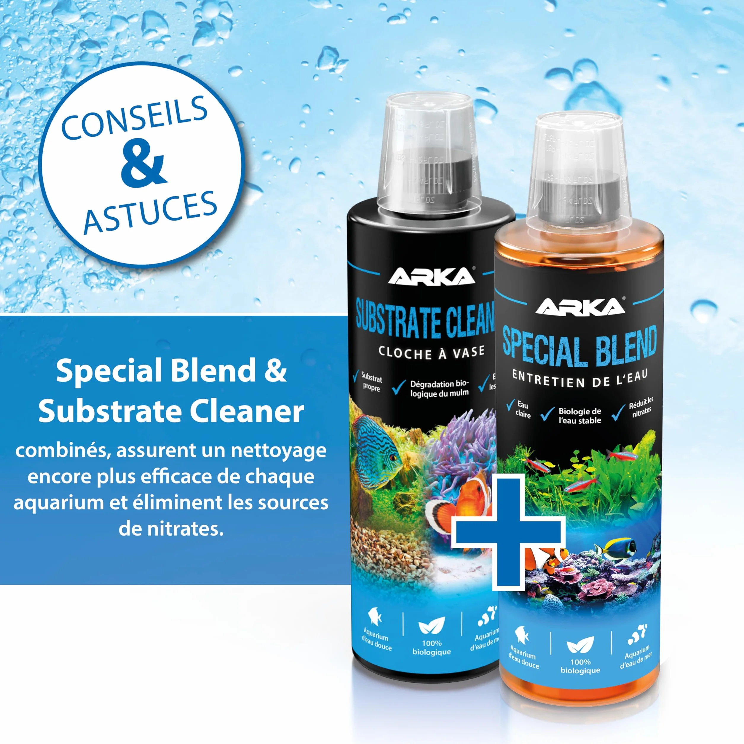 MICROBE-LIFT Substrate Cleaner – Bactéries Actives pour Éliminer Vase et Saleté dans Aquarium Eau Douce et Eau de Mer