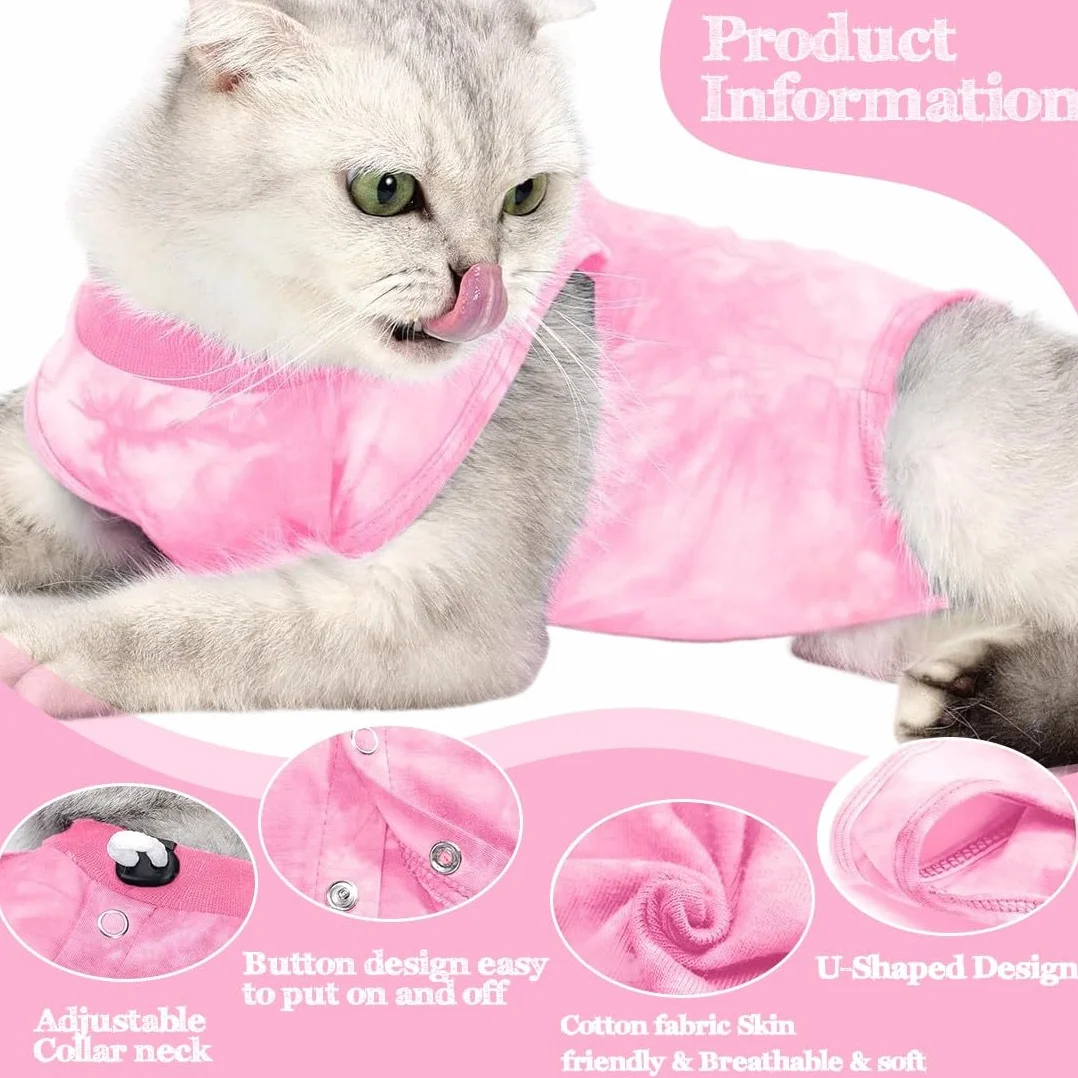 Body pour Chat après Stérilisation Anti Lechage Combinaison Récupération pour Animal 3-5kg