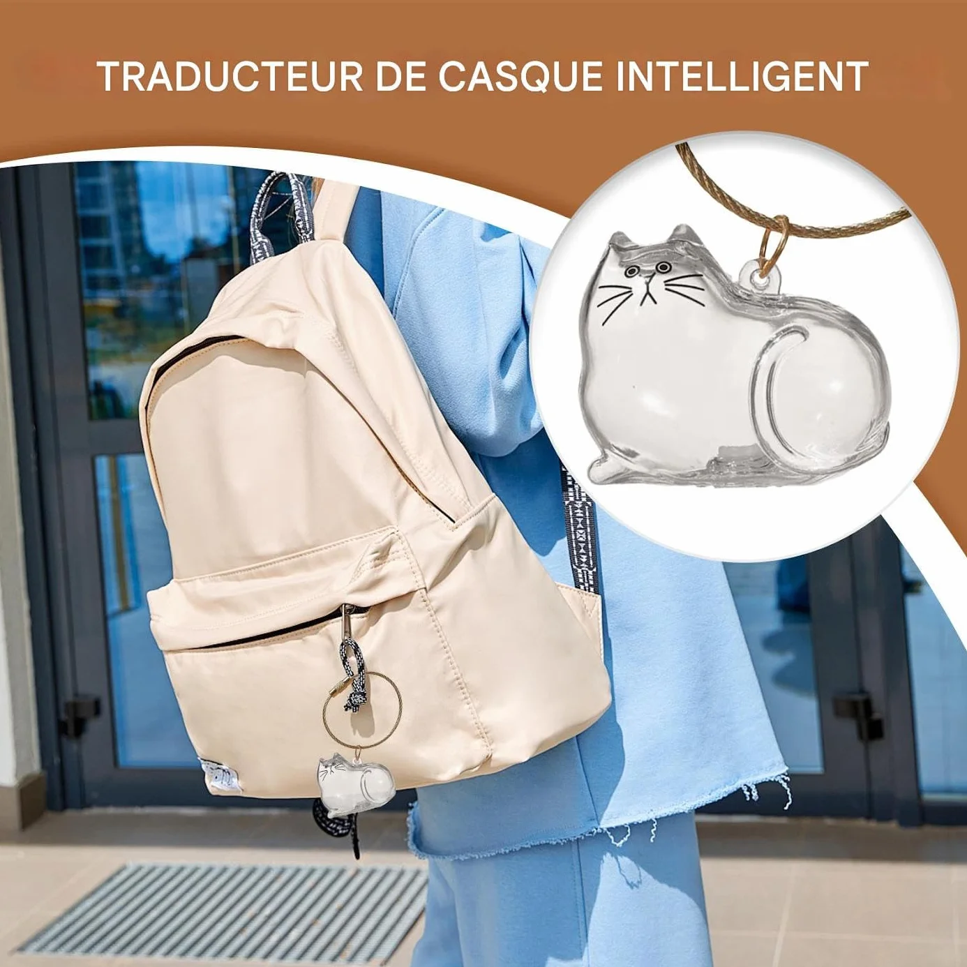 Porte-clés C-apsule Commémorative en Poils de Chat, Boîte Mémoriale pour Poils d'Animaux, Contenant Transparent Portatif