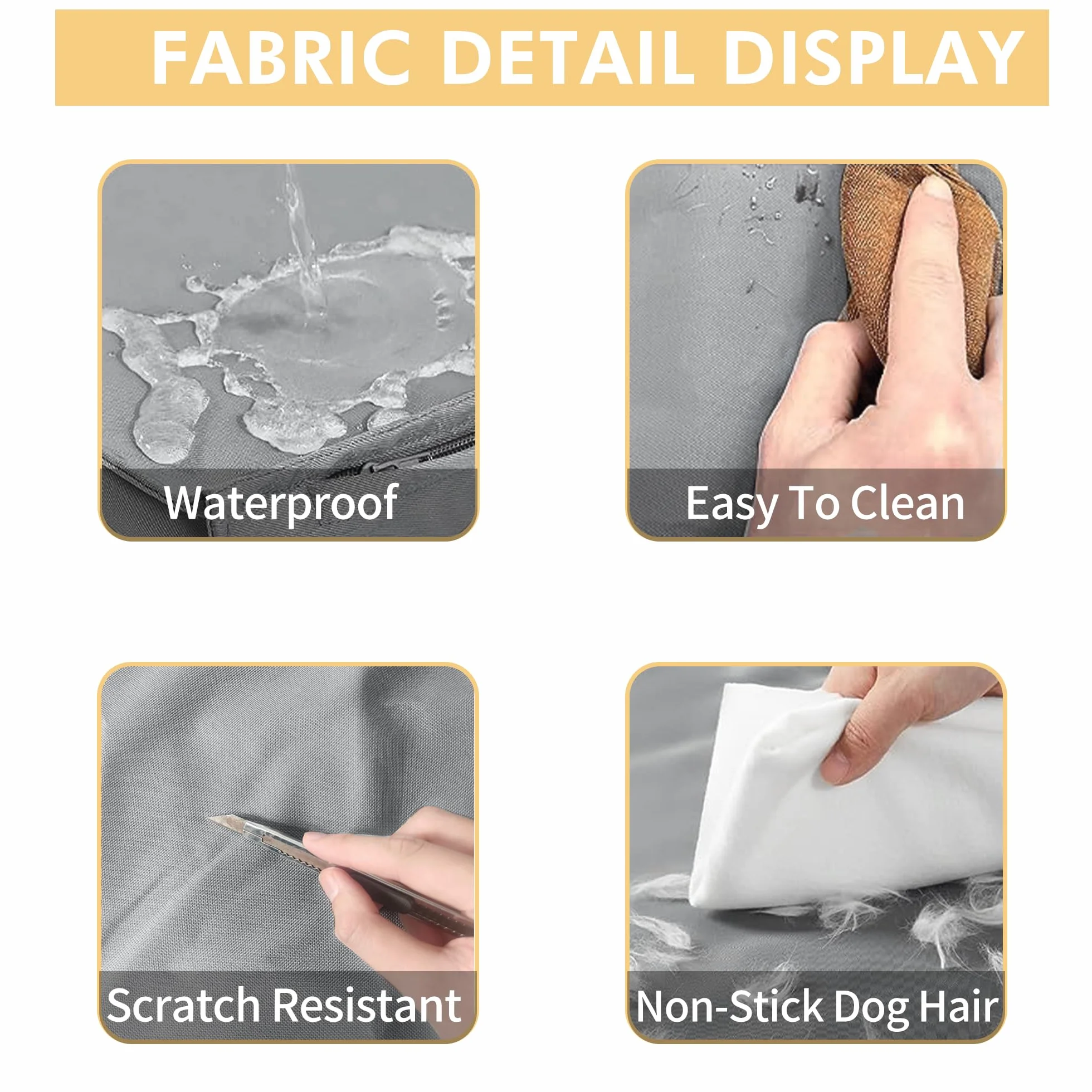 Housse de lit imperméable en Toile avec Fermeture éclair Lavable pour Cage de Chien 101,6 x 68,6 x 10,2 cm