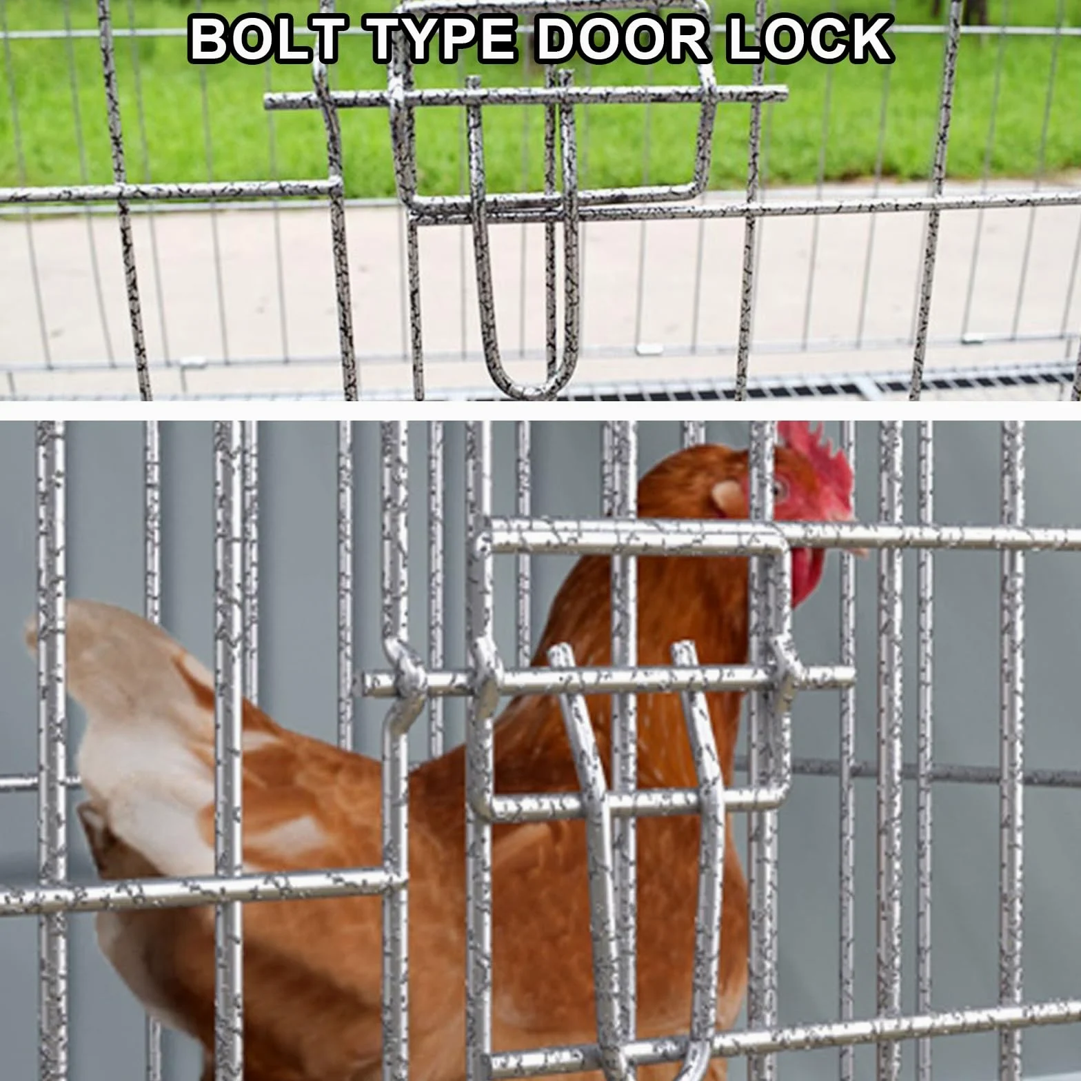 Cage à volaille pliable avec bac à ordures et récupérateur d'œufs, cages à poulet extérieur/intérieur, cage à poussins domestique, parc pour petits animaux avec serrure de porte (6 tailles) (couleur :