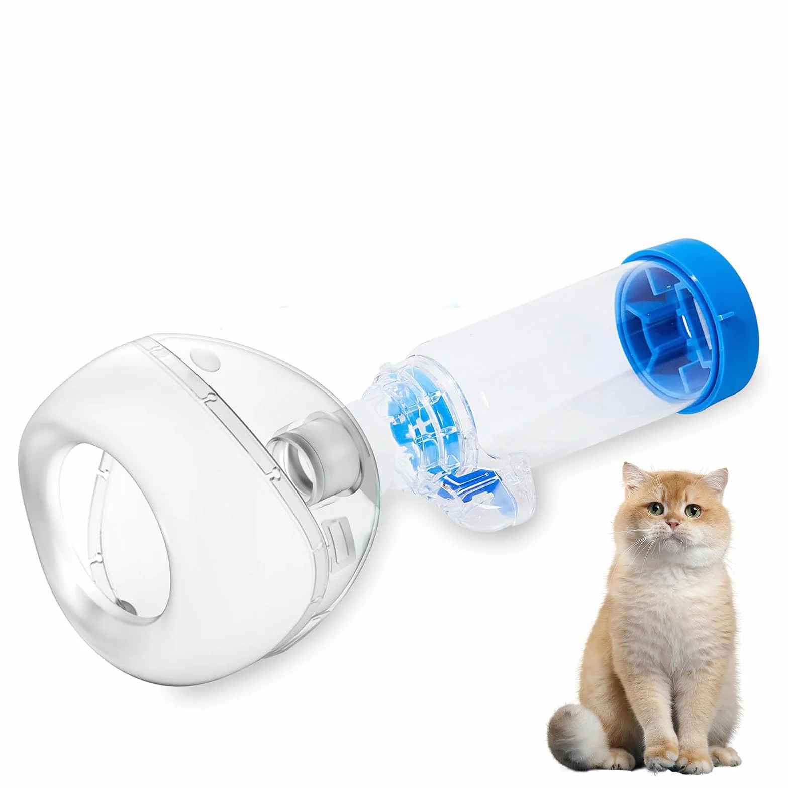 Inhalateur pour Chats avec Masque en Silicone (S) - Chambre d'Aérosol pour Animaux Domestiques
