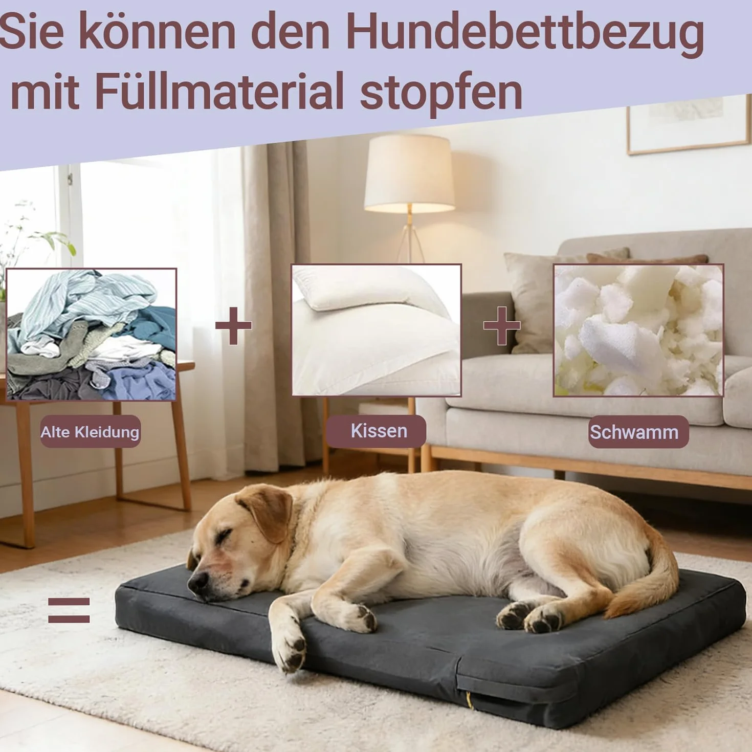 Housse imperméable pour lit pour chien, amovible, avec fermeture éclair, pour grand chien, noir, taille L