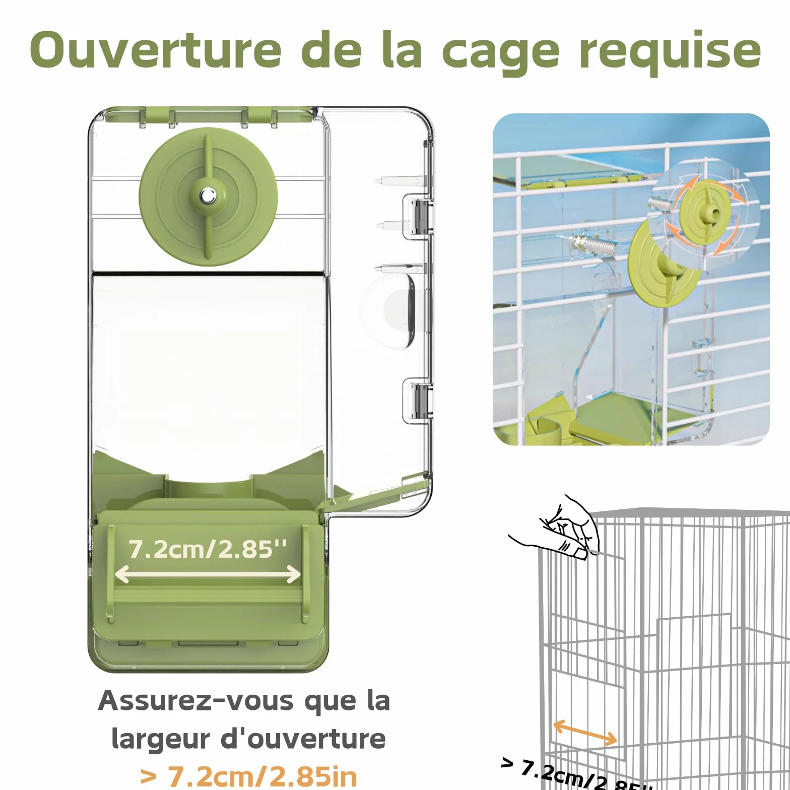 Mangeoire Automatique pour Oiseaux avec Perchoir Support Multifonctionnel pour Fruits et Légumes Vert
