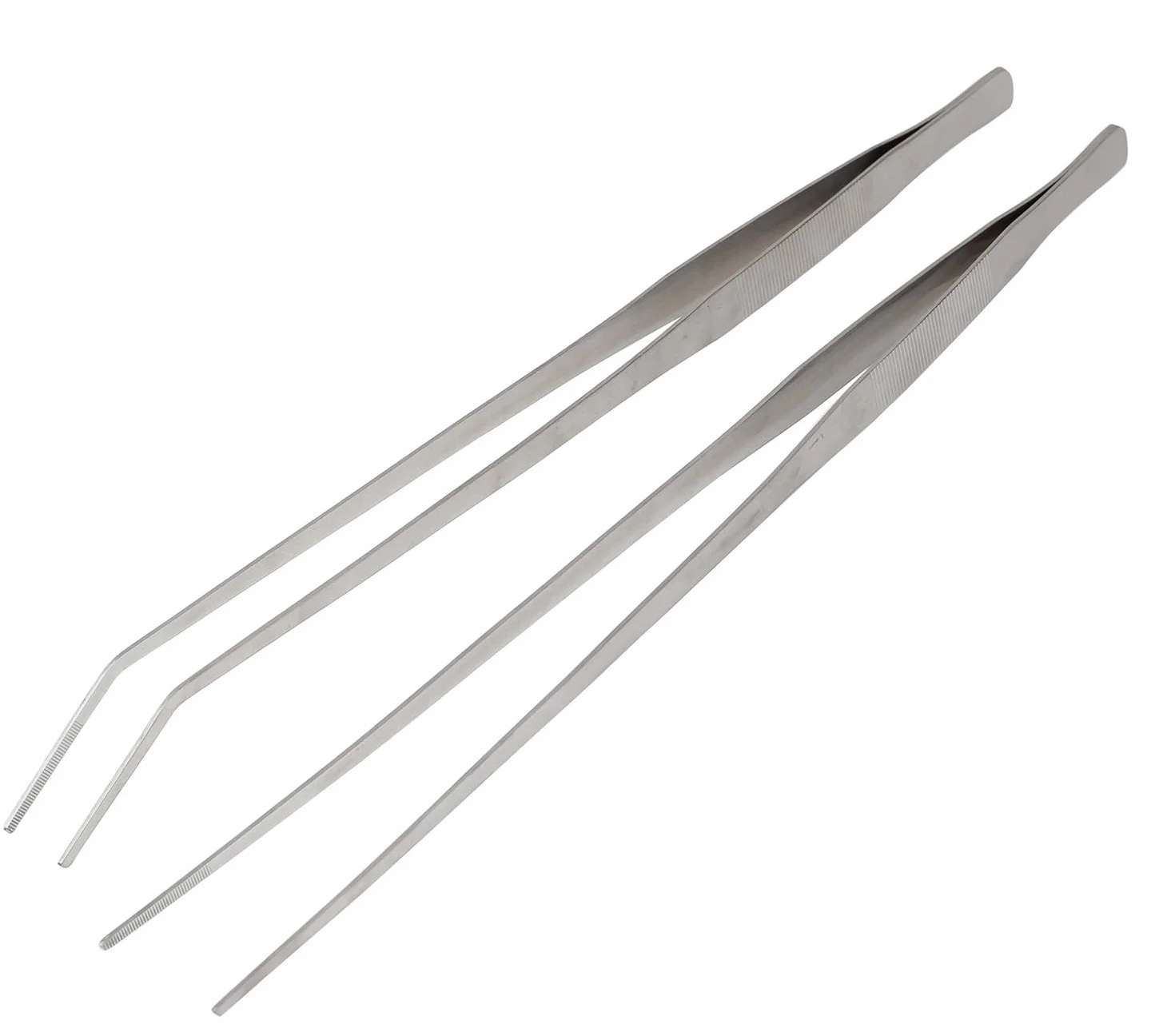 Pinces à épiler en acier inoxydable 48 cm Lot de 2 pour aquarium plantes aquatiques