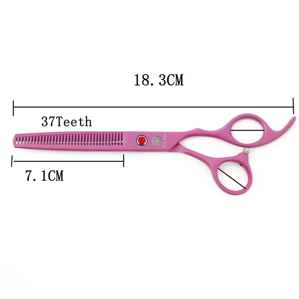 Purple Dragon Lot de 3 ciseaux de toilettage pour chien et chat Rose 17,8 cm
