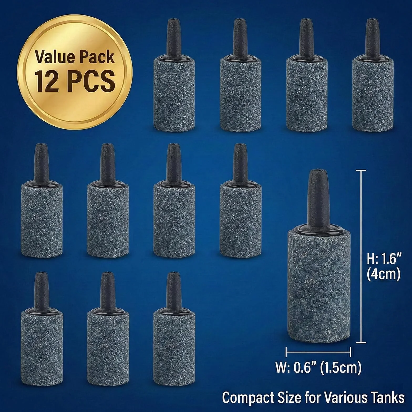 Pierres à air d'aquarium 2,5cm Diffuseur de bulles d'air Diffuseur d'oxygène pour pompes à air nano