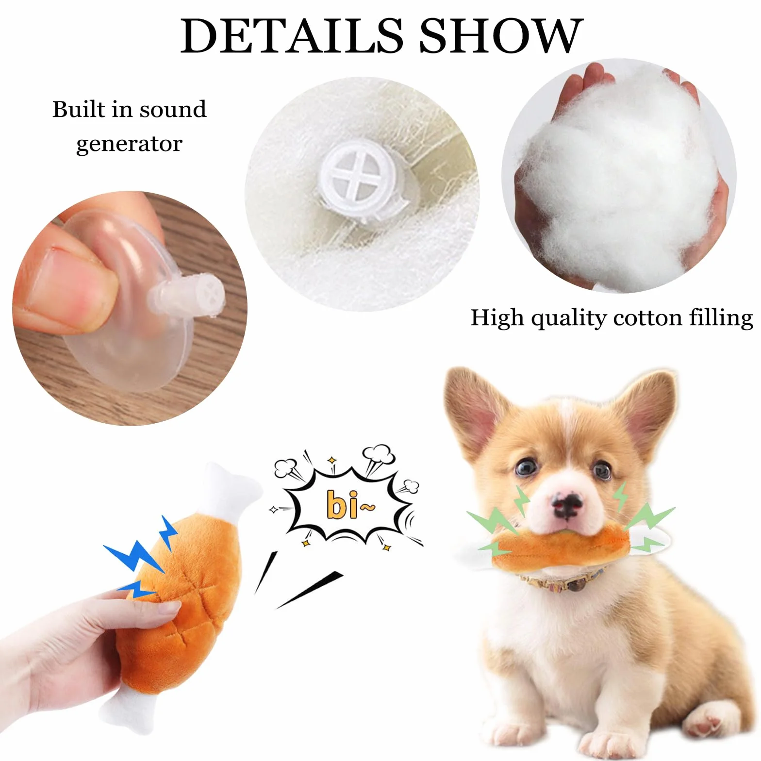 Lot de 7 Jouets Couineurs pour Chien, Jouets Fruits et Légumes pour Petit ou Moyen Chien