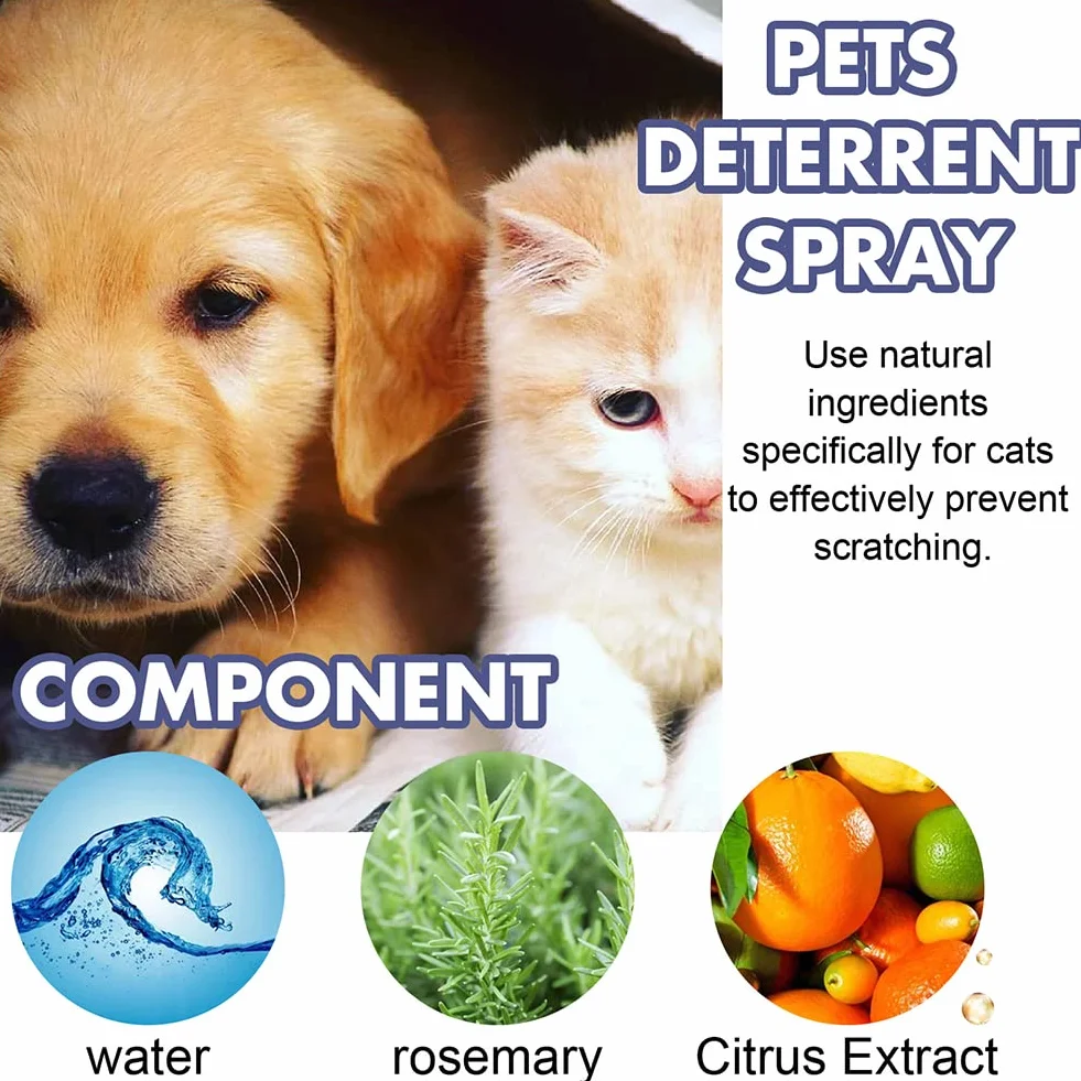 Spray Anti Griffure Chat,Spray Anti Griffure,Spray Anti Griffure Chat Canapé,Spray éducateur pour Chat,Protecteur de Meubles Contre Les Rayures de Chat,Protège Vos Rideaux,Canapés,Tapis,Meubles,50ml