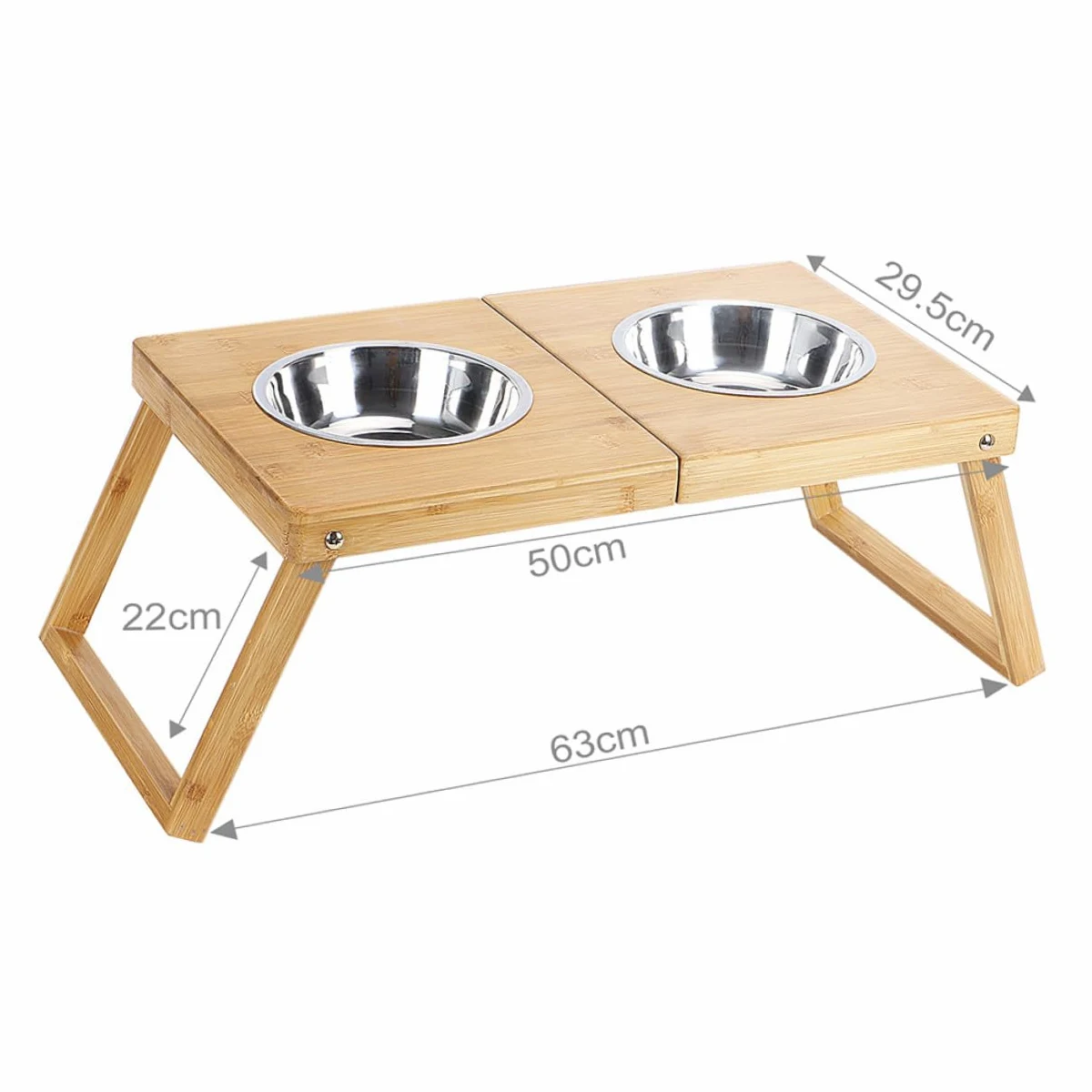 ibasenice Mangeoire pour Animaux Pliable Acier Inoxydable Support pour Deux Gamelles pour Chiens Et Chats Gamelle pour Nourriture Et Eau