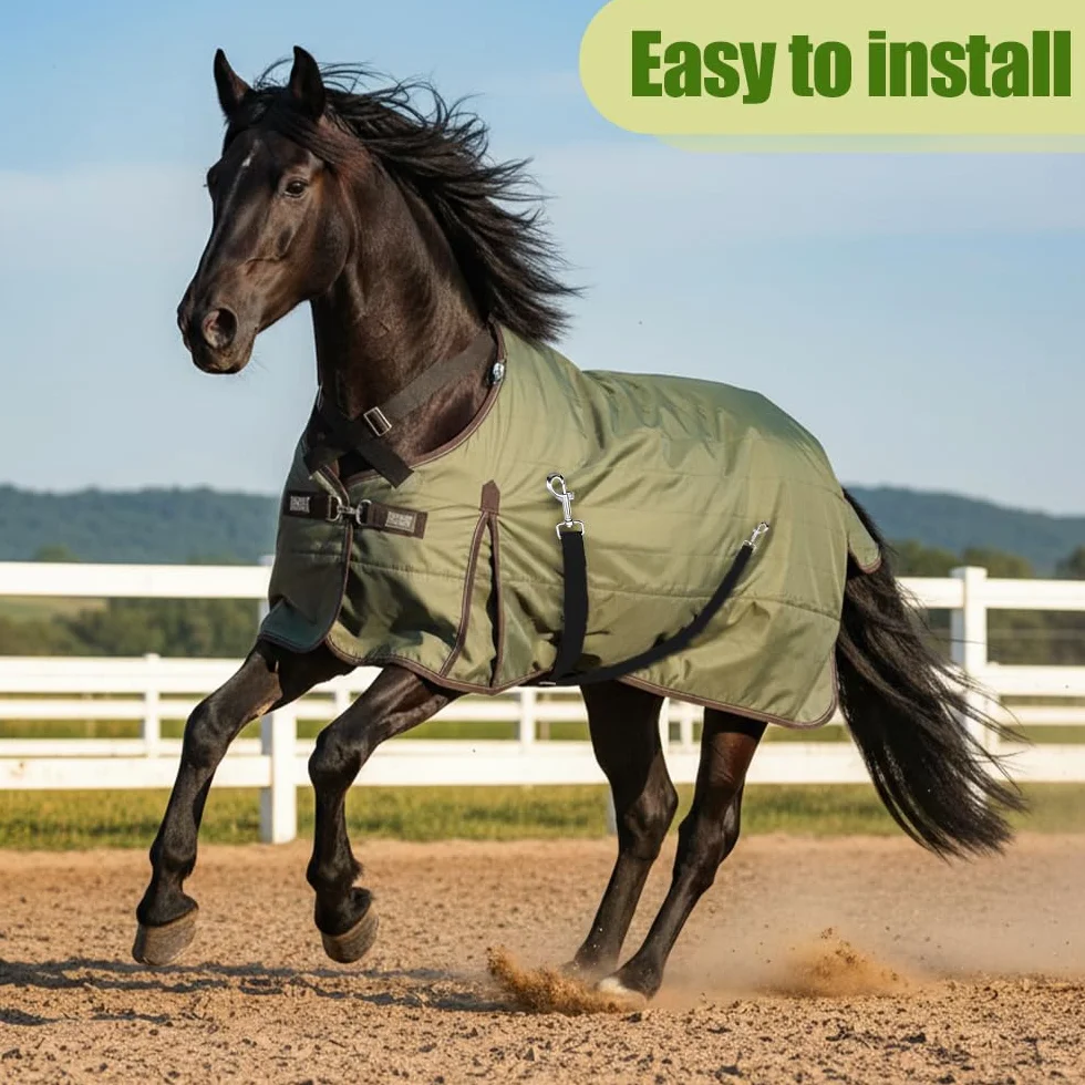 Sangles de Cuisse pour Couvertures de Cheval, Lot de 4, Bandes Élastiques Réglables avec Rotation 360°