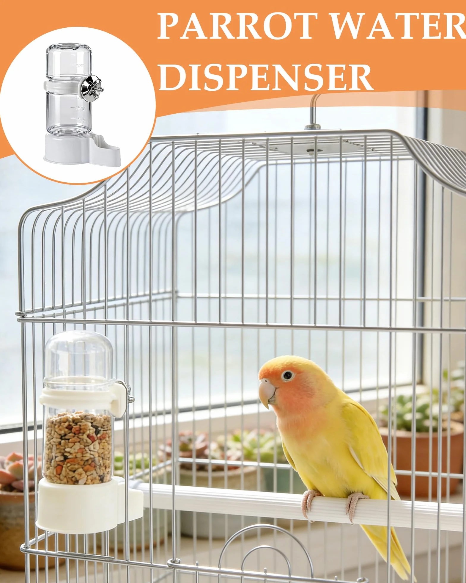 Distributeur Automatique d'eau pour Oiseaux 140ml Buveur Automatique pour Oiseaux, Passereaux, Perroquets