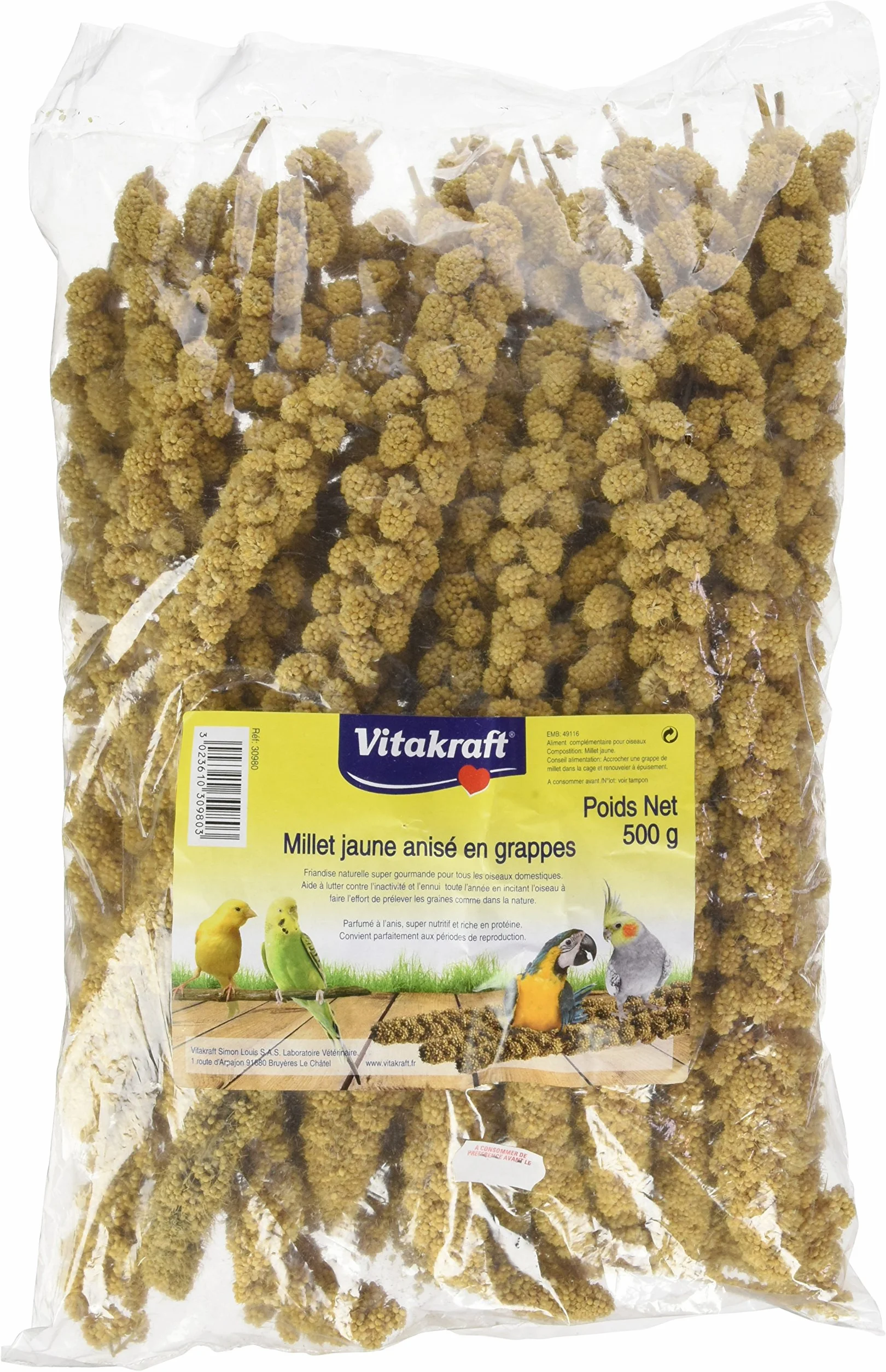 Vitakraft Millet Jaune Anisé en Grappe friandise pour Oiseaux 500g