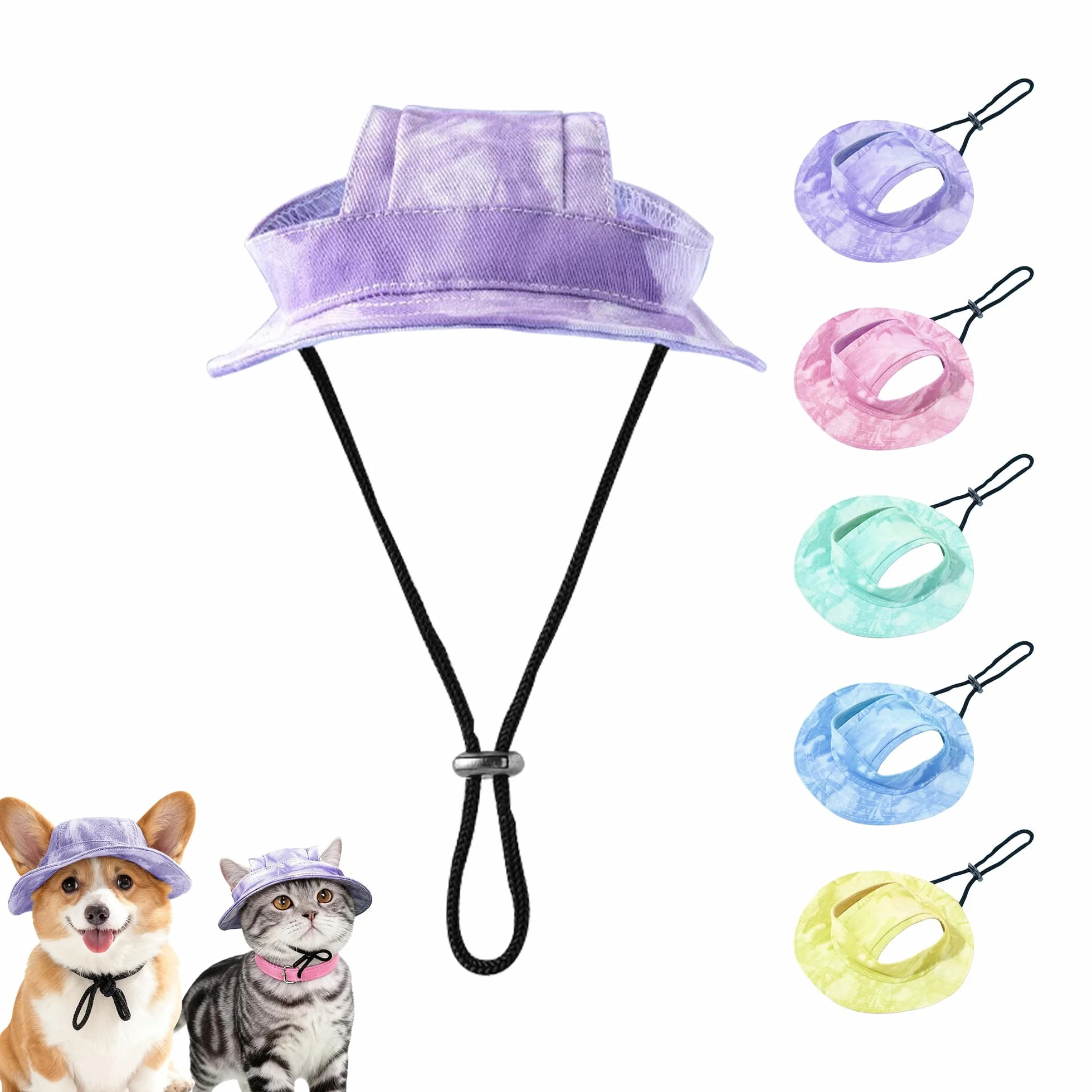 Chapeau de soleil pour chiens & Cappy, casquette de baseball pour chiens, estivale, chapeau pour chiens et chats avec 2 trous, chapeau pour chiens résistant au soleil, pour S/M/L (violet, M)