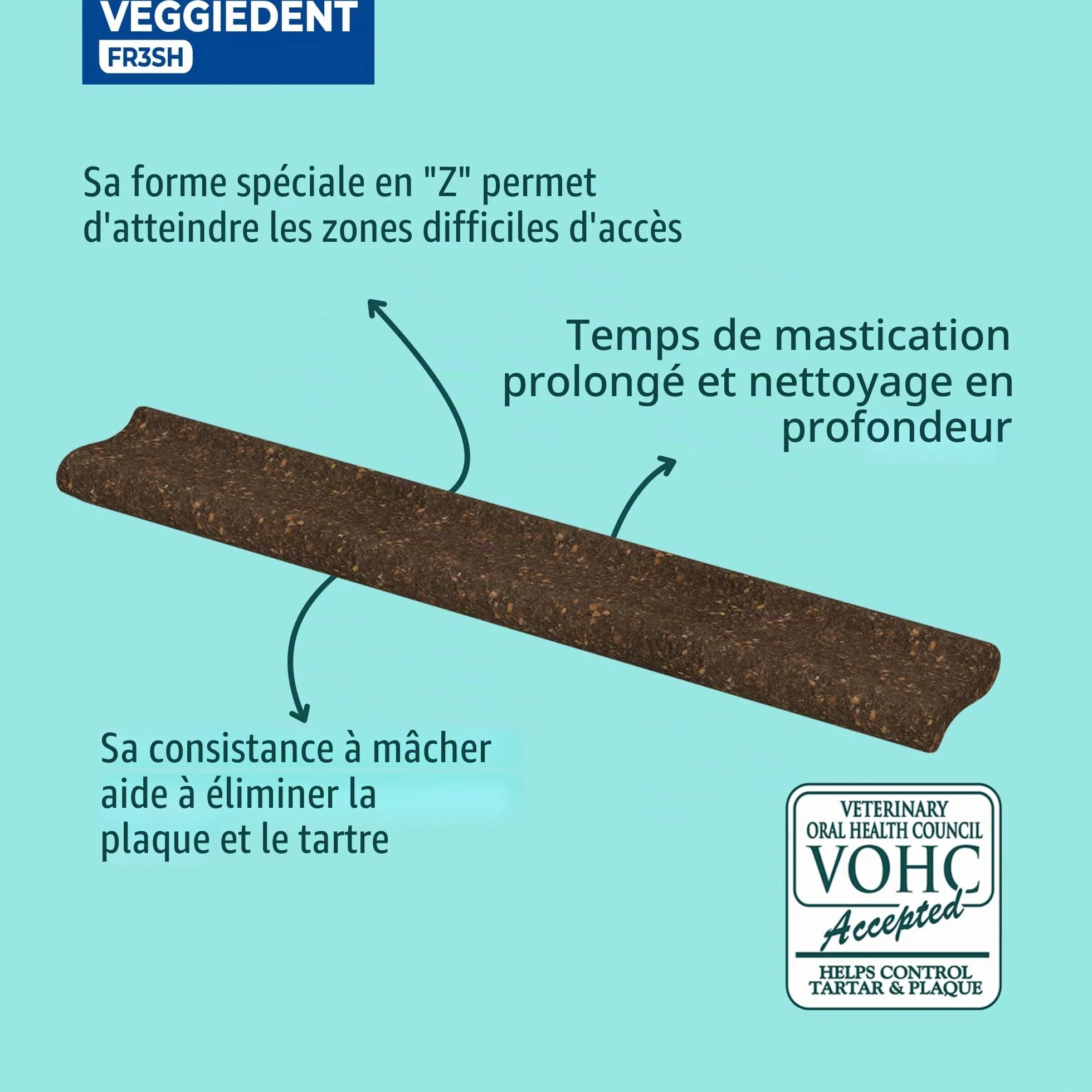 Veggiedent vn100758 bandes de snack fresh XS