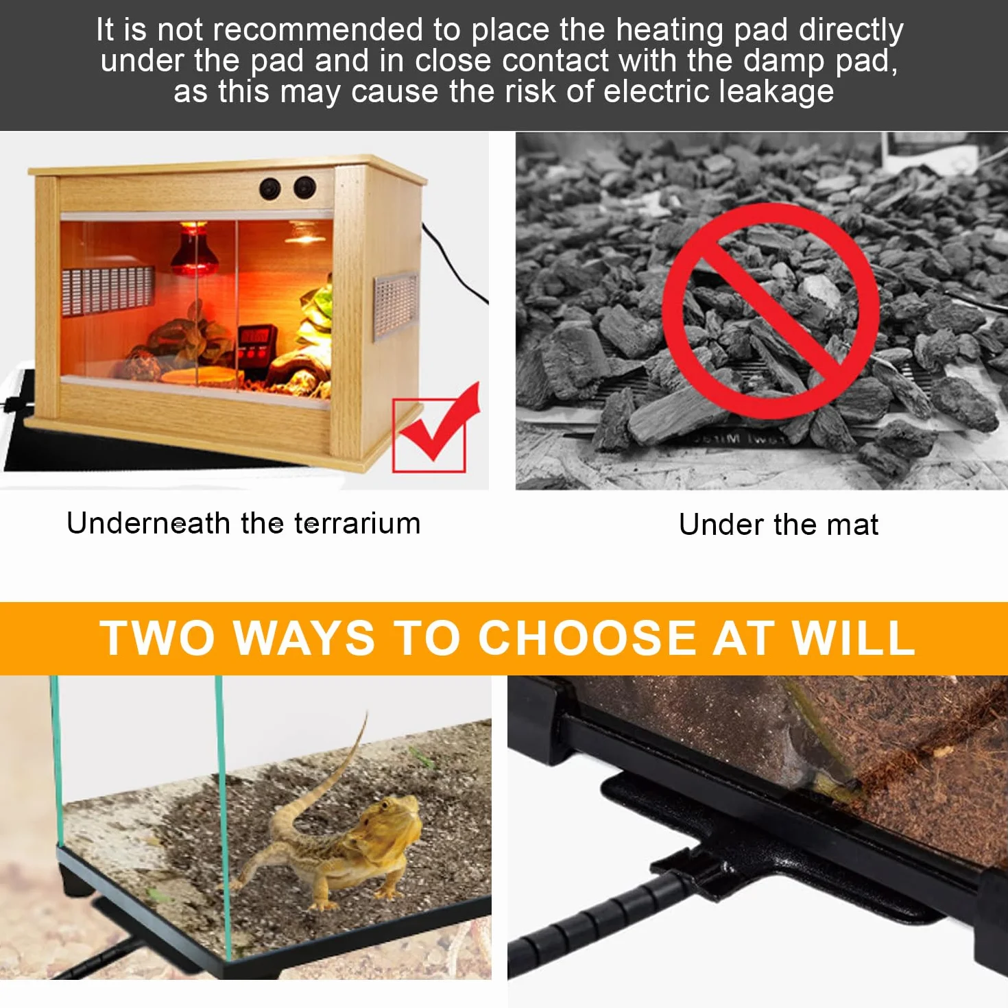 Tapis Chauffant Reptile pour Terrarium avec Contrôle de Température 28x28cm