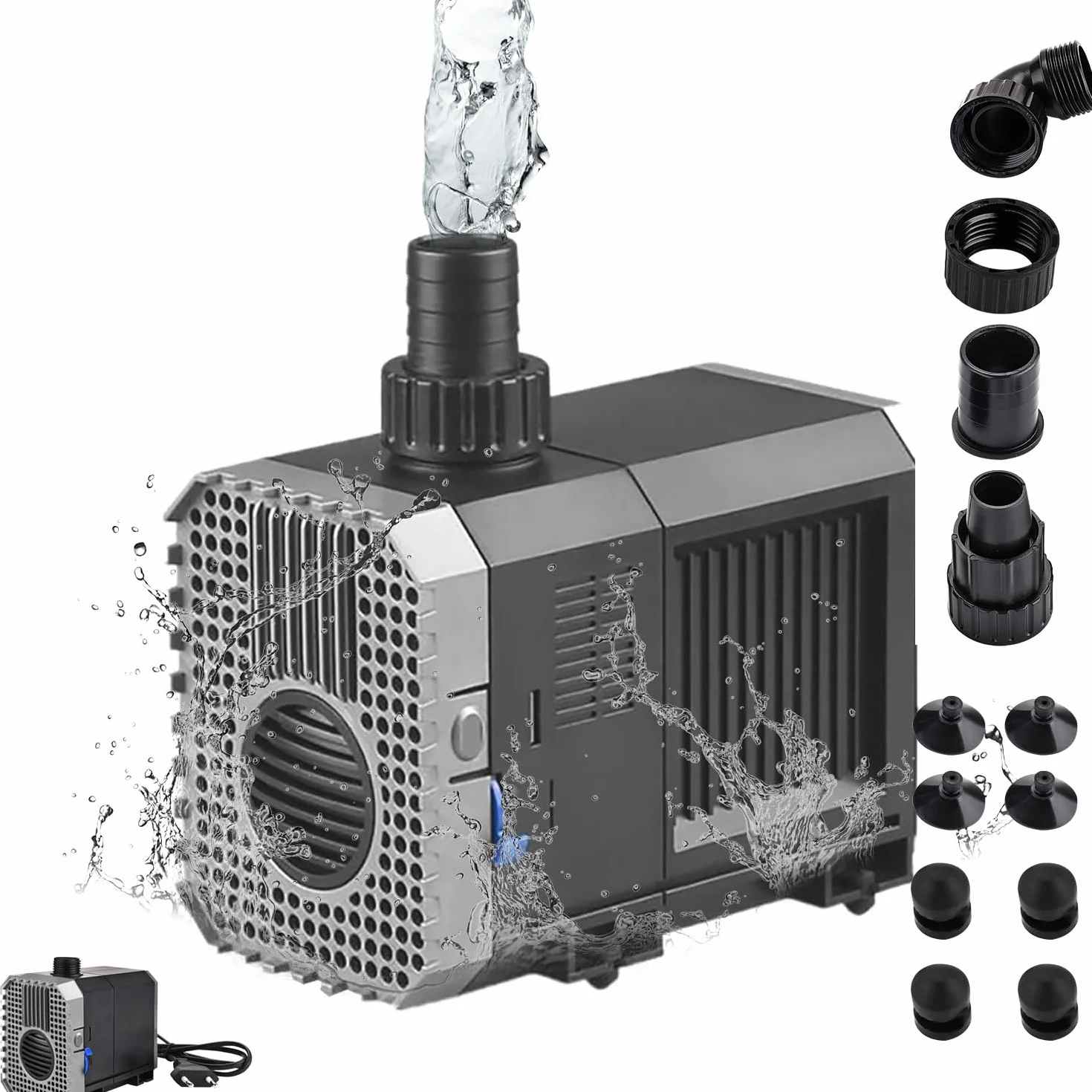 EXLECO Pompa Submersible Aquarium 3000L/H 55W Pompa de Bassin Fontaine Filtration