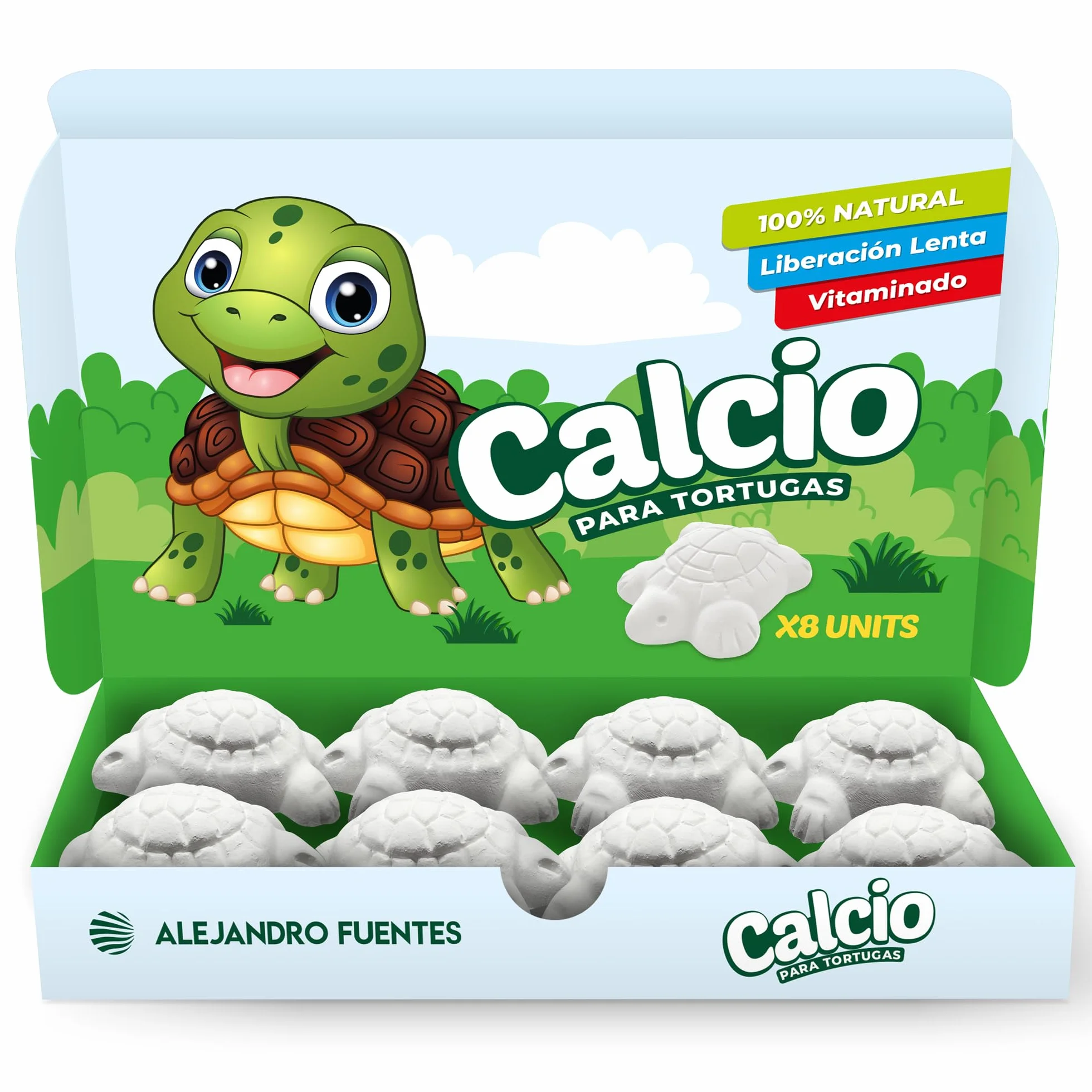 AF Os de Seiche Tortue Alternatif, Pack 8 Pièces Calcium Tortue Terrestre et Aquatique, Bloc Minéral Libération Lente