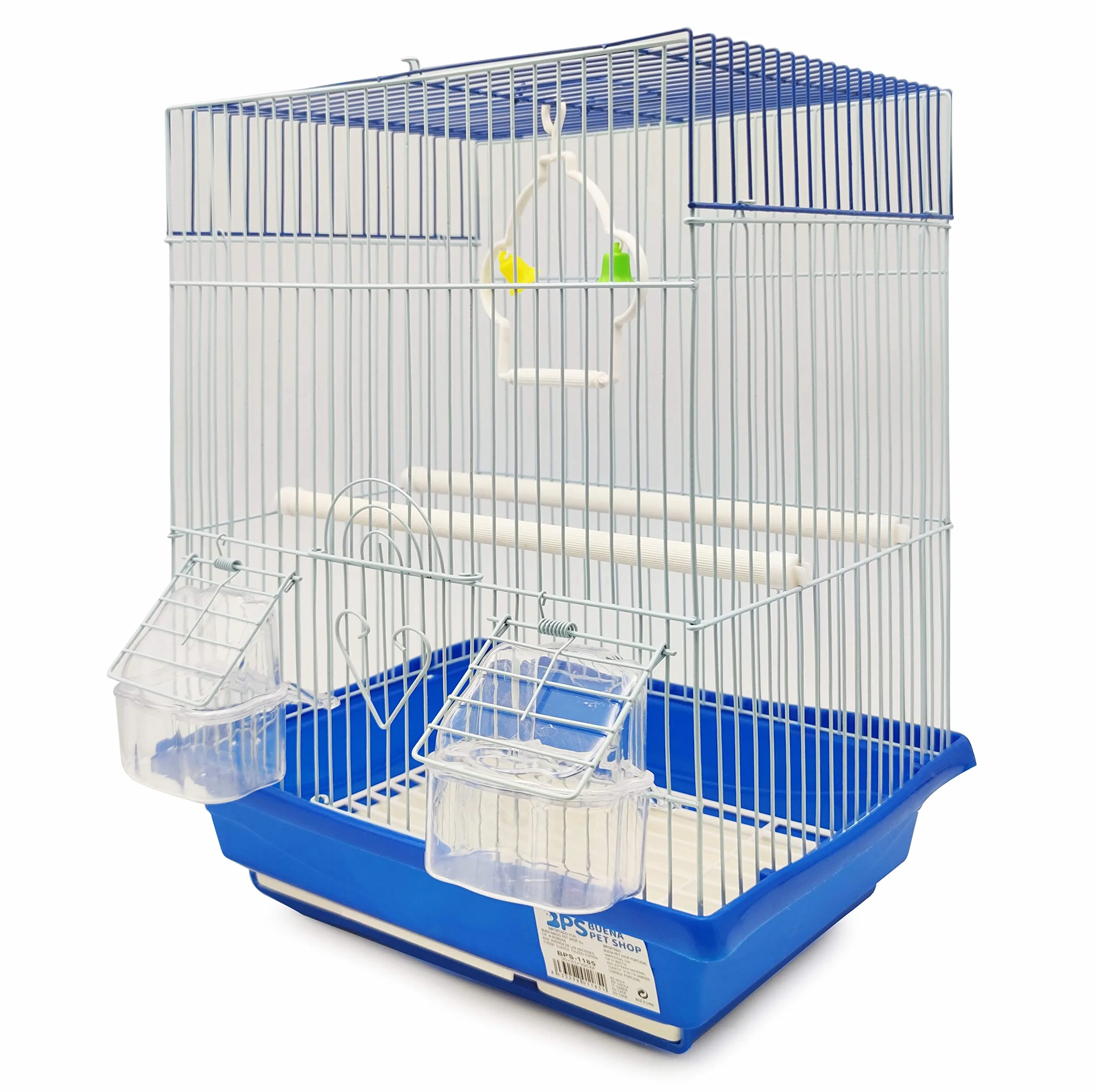 BPS Cage à oiseaux Nichoir Perruches Canaris 30 x 23 x 39 cm avec Mangeoire Pulvérisateur Perchoirs