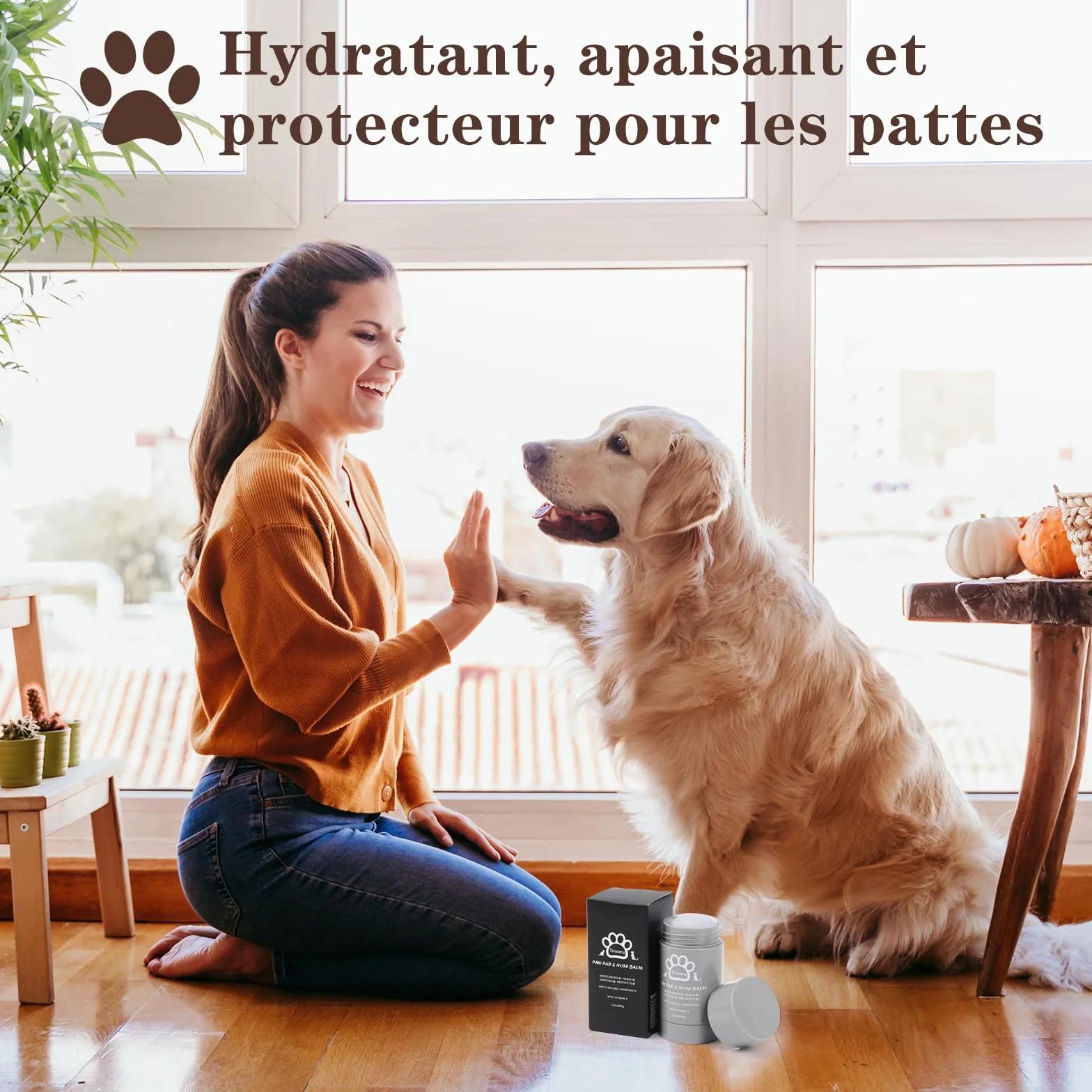 Baume Coussinet Chien Stick 68g -100% Bio & Naturel - Hydrate, Guérit, Protège Contre Neige, Sel, Pattes Craquelées & Nez - Creme Coussinet Chien - Chien Accessoires pour Pattes Protections