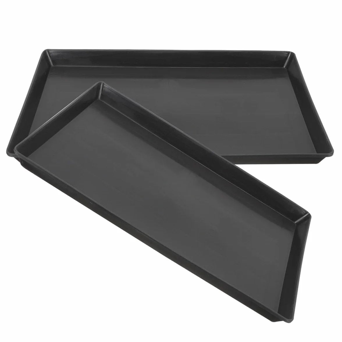 Plateaux en Plastique Noir Plateau de Remplacement pour Cage Lot de 2