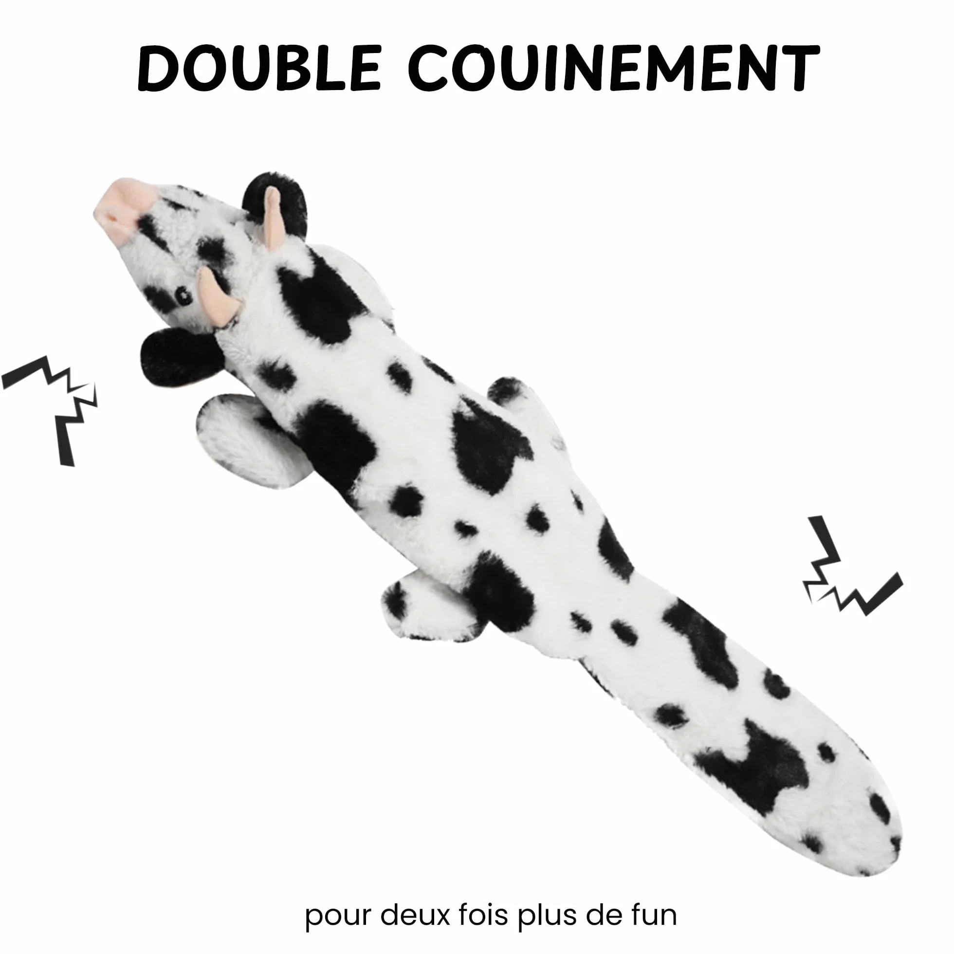 Jouet Chien Indestructible avec Couineur Lot de 2 Jouets Interactifs Renforcés Girafe Vache