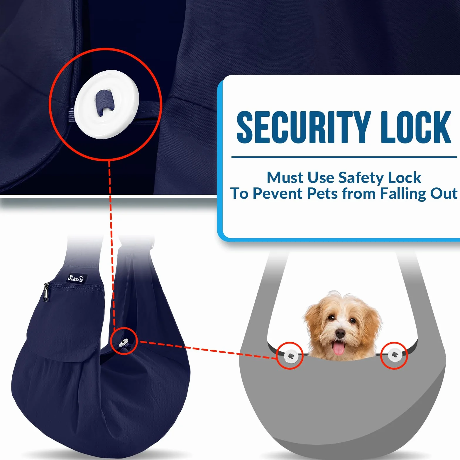 SlowTon Sac de Transport pour Chien, Bandoulière Mains Libres pour Petit Animal avec Sangle Réglable