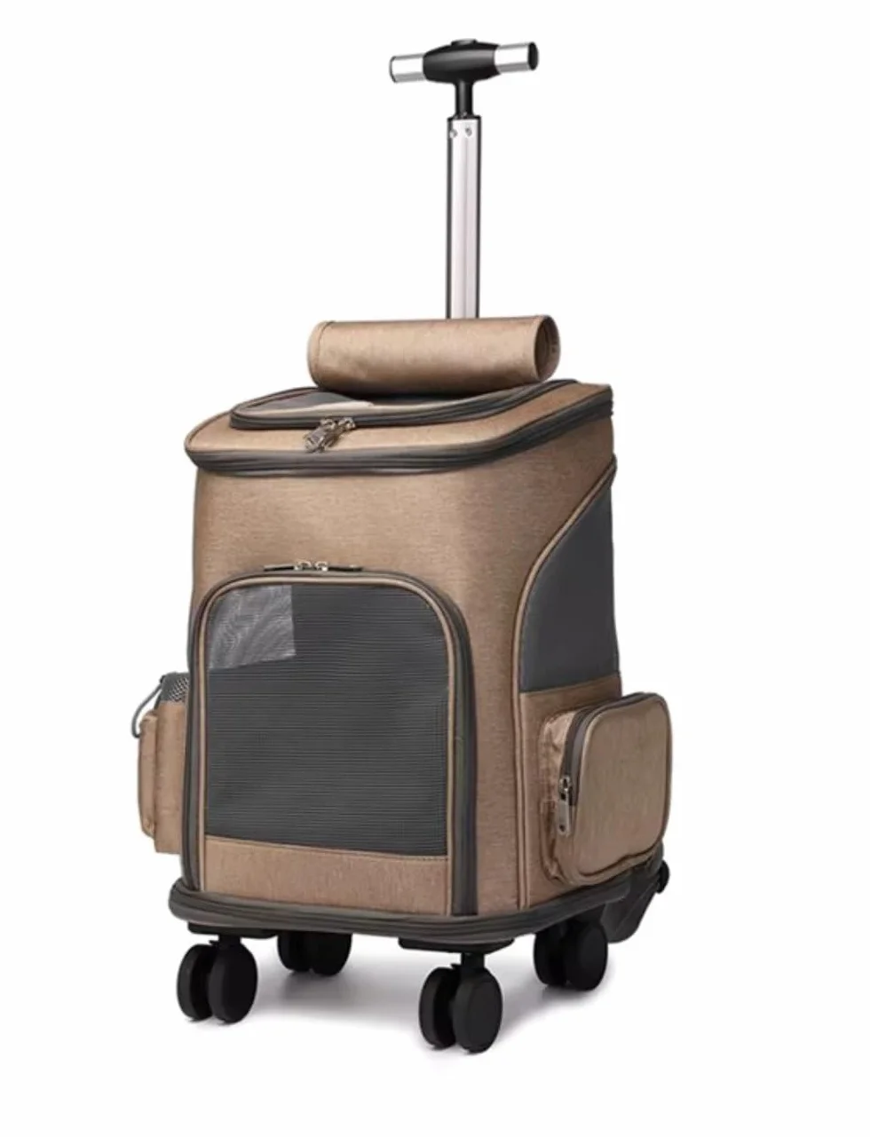 Poussette pour Chat et Chien 4 en 1 – Poussette pliable avec Sac à Dos de Transport Amovible et Chariot à Roulettes