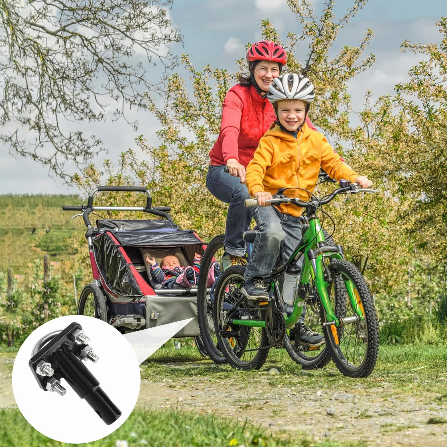 Connecteur de Remorque de Vélo avec Goupille de Sécurité pour Transport d'Animaux et Marchandises