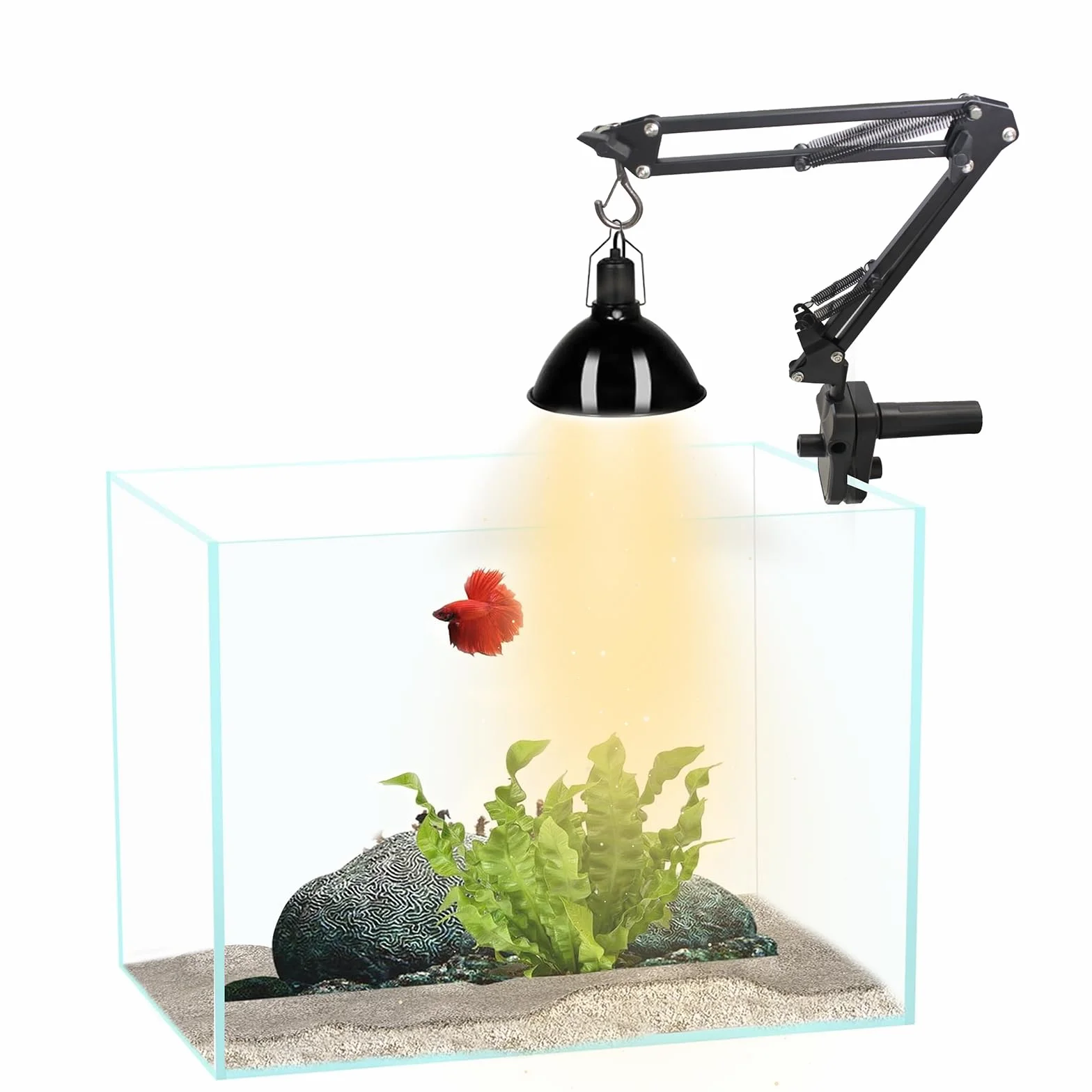 Support de Lampe Chauffante pour Reptiles Réglable Rotation 360° pour Terrarium Tortues Geckos Lézards