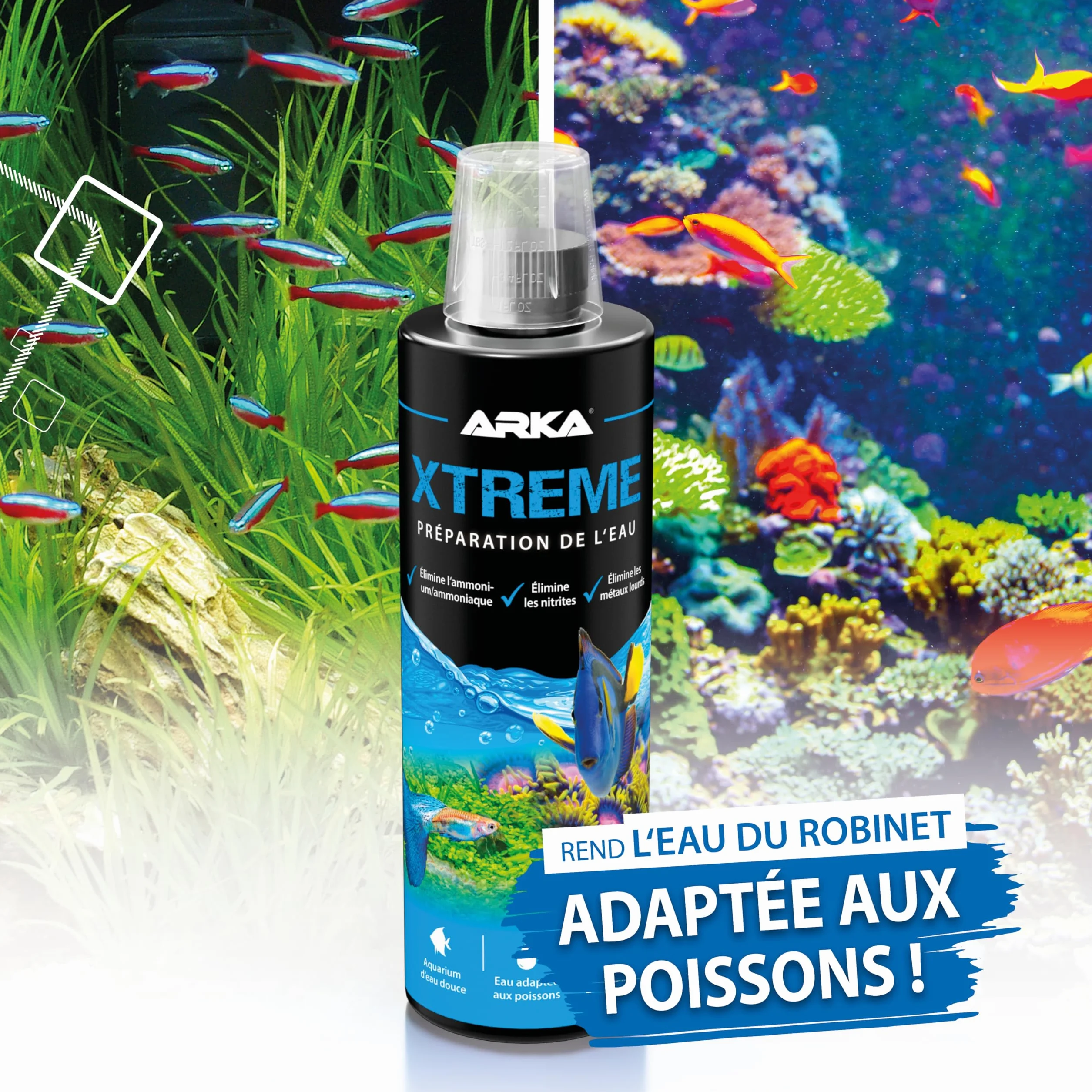 MICROBE-LIFT Xtreme - Préparateur d'eau pour Une Eau d'aquarium adaptée aux Poissons, neutralise Les substances Toxiques pour Les Poissons présentes dans l'eau du Robinet