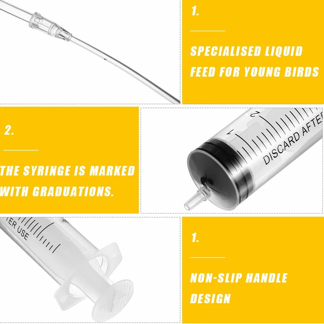 Tubes d'Alimentation pour Oisillons 10 Pièces, Accessoires pour Pigeons, Outil d'Alimentation Manuelle pour Bébés Oiseaux et Perroquets