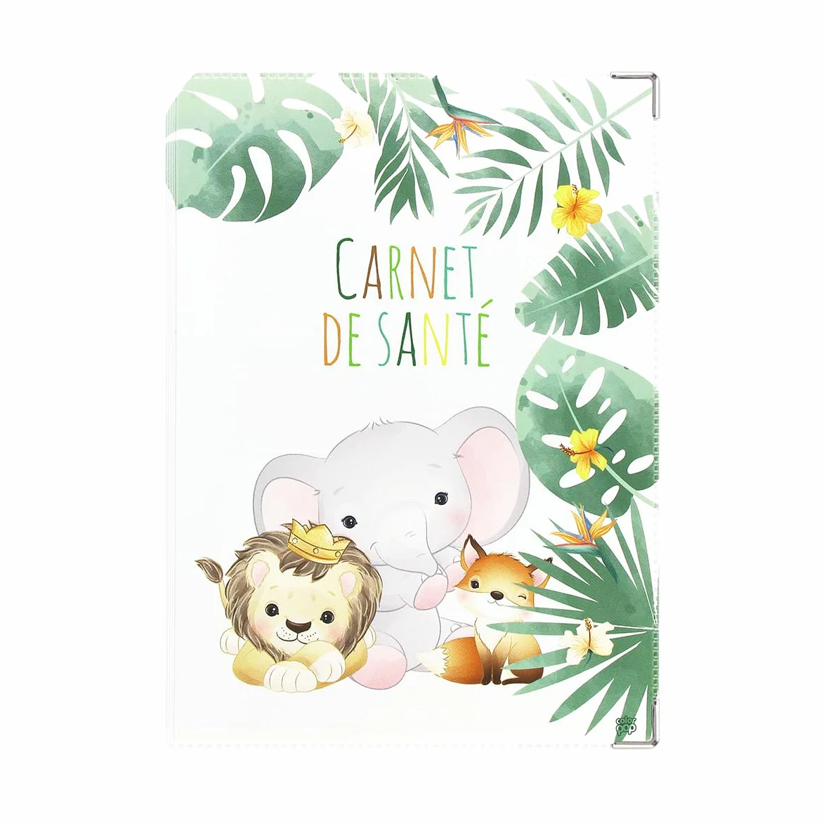 Protège carnet de santé enfant Color Pop 22 x 16 cm PVC imprimé safari