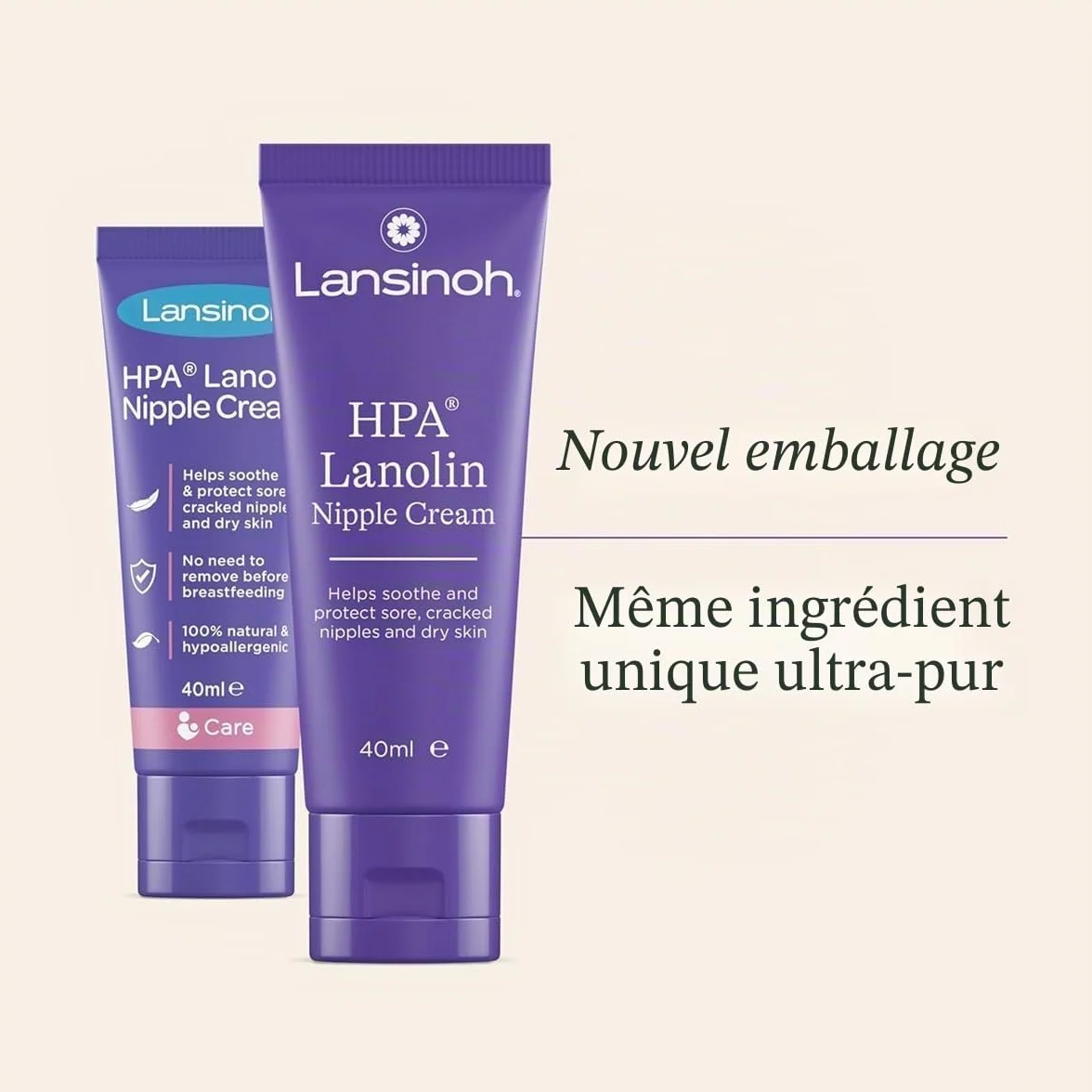 Lansinoh Crème Lanoline HPA 40 ml 100% Naturelle Allaitement Soulage Crevasses Sécheresse Irritations