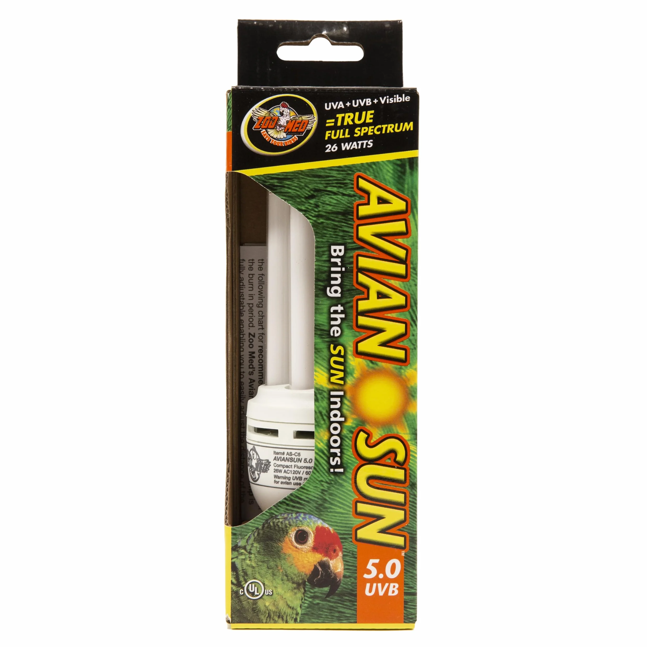 Zoo Med AvianSun 5.0 Lampe UVB 26 W pour volière d'oiseaux