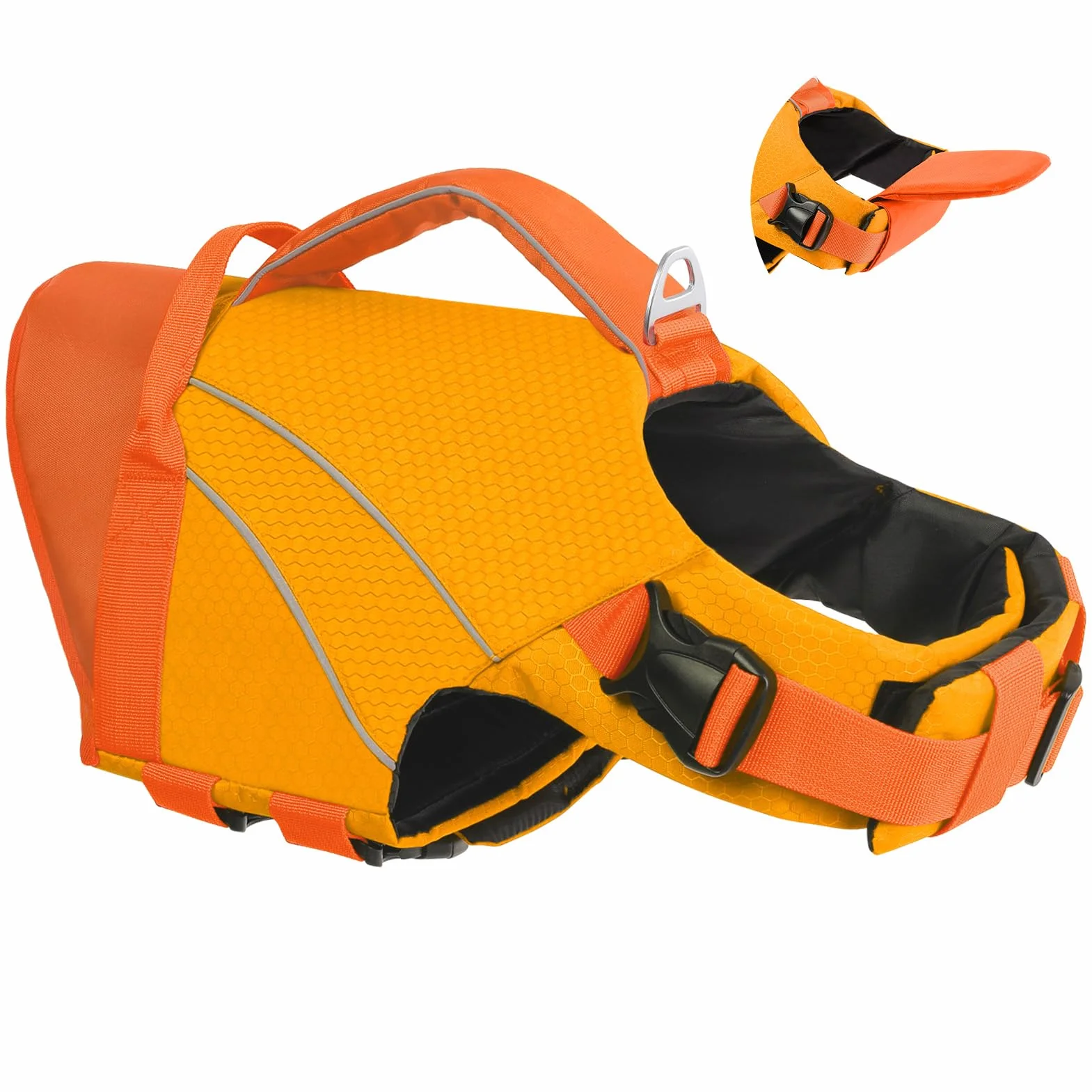 KONVINIT Gilet de Sauvetage pour Chien Taille Moyenne, Poignée de Sauvetage, Repose-Menton Détachable, Sports Nautiques