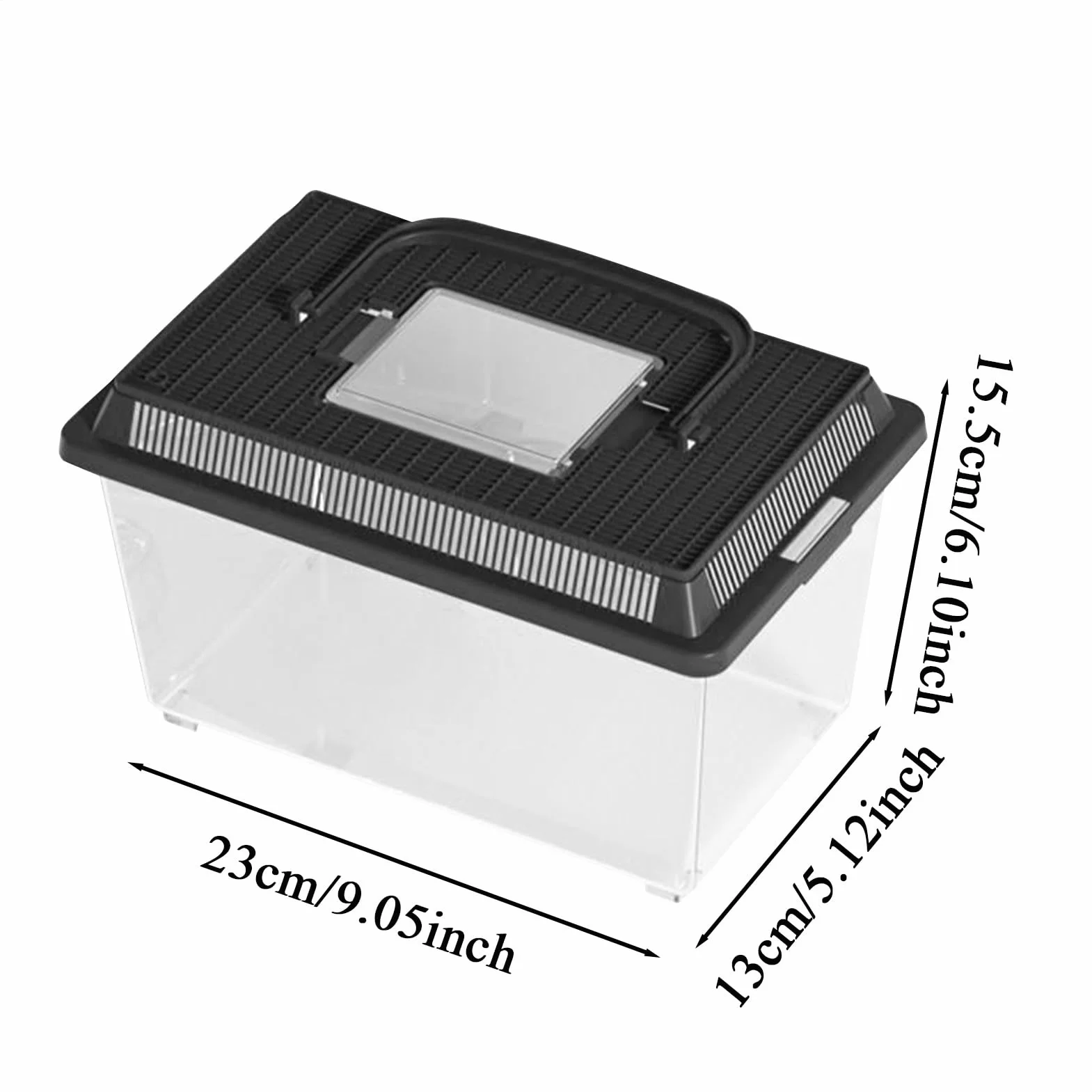 Cage Pour Reptiles – Boîte D'habitat Portable 9,06 Pouces Transporteur Transparent Animaux De Compagnie Récipient D'alimentation 400 G Plastique PET Léger