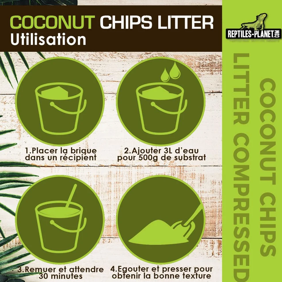 Reptiles Planet Coconut Chips Litter Substrat de Coco pour Terrarium 4,5 kg