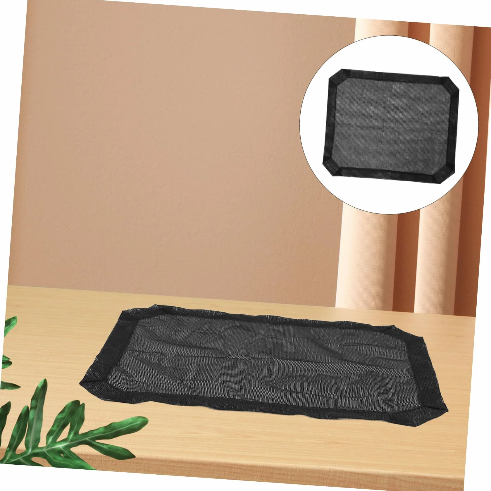 TOYANDONA Housse de Lit pour Animaux en Tissu Mesh Noir Rectangulaire pour Quatre Saisons