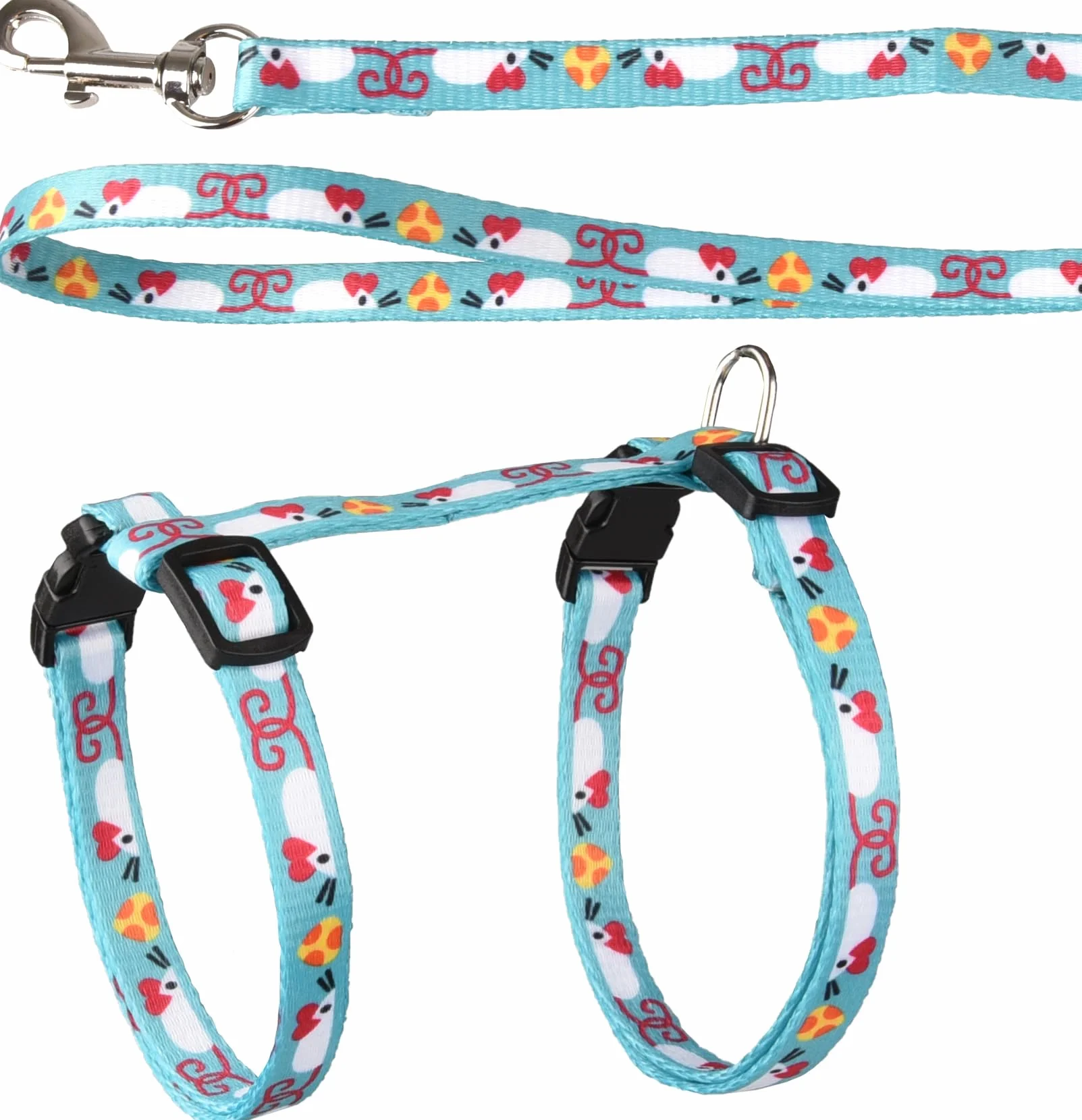 Flamingo Harnais avec Laisse Réglable Gilet Réfléchissant Respirant Chat 20-35cm Taille Unique