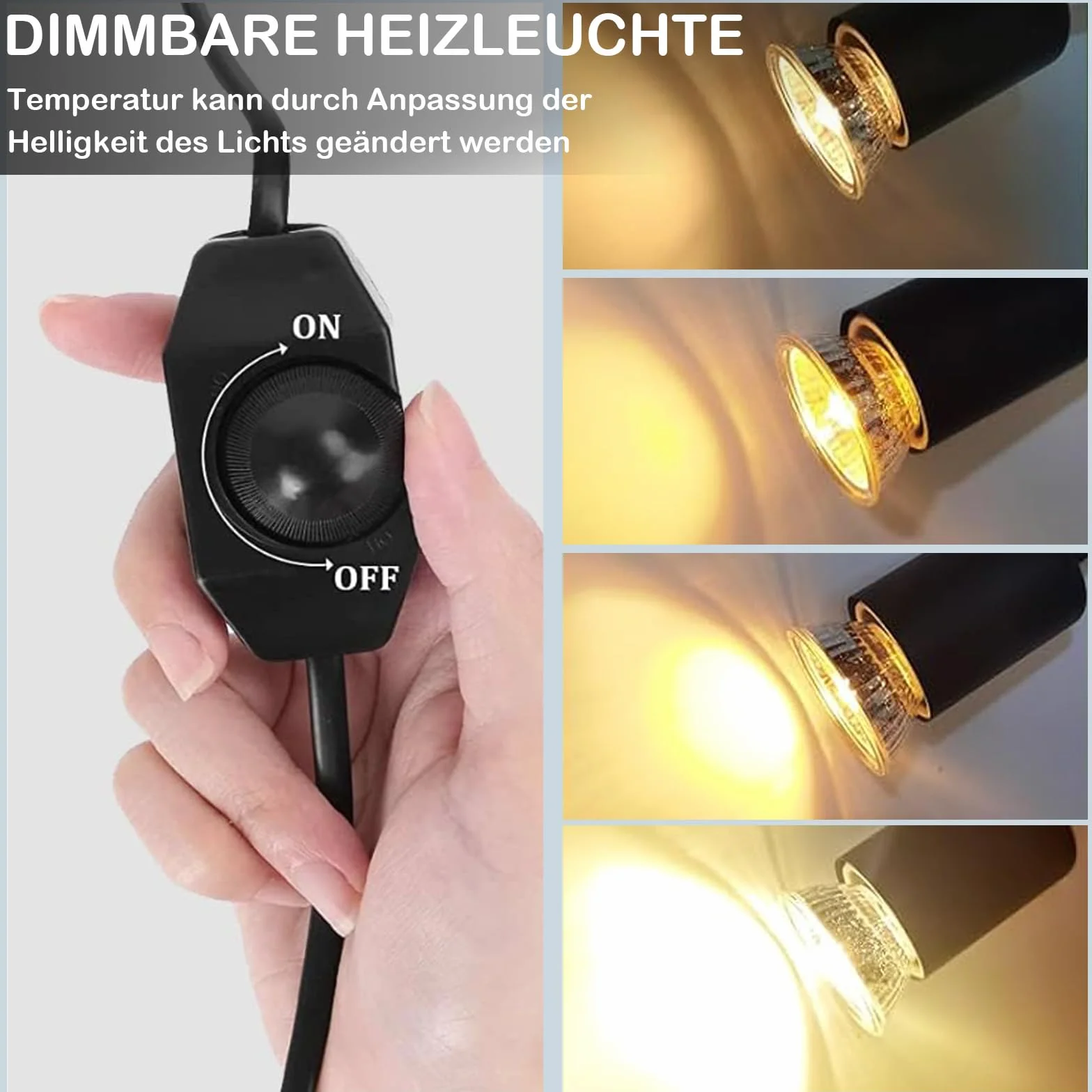 Lampe Chauffante pour Reptiles Tortue avec Ampoules UVA UVB 25W 50W, Pince 360°