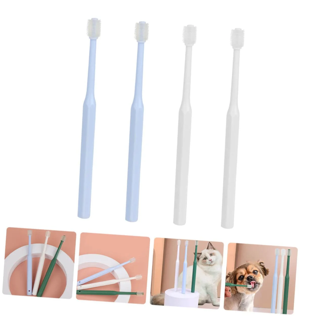 BESPORTBLE 3 Ensembles Brosse À Dents Nettoyeur De Dents De Chat Pour Dents D'animaux Brosse De Nettoyage Buccal Brosse Orale Pratique Pour Animaux De Compagnie Type 4 Pièces * 3