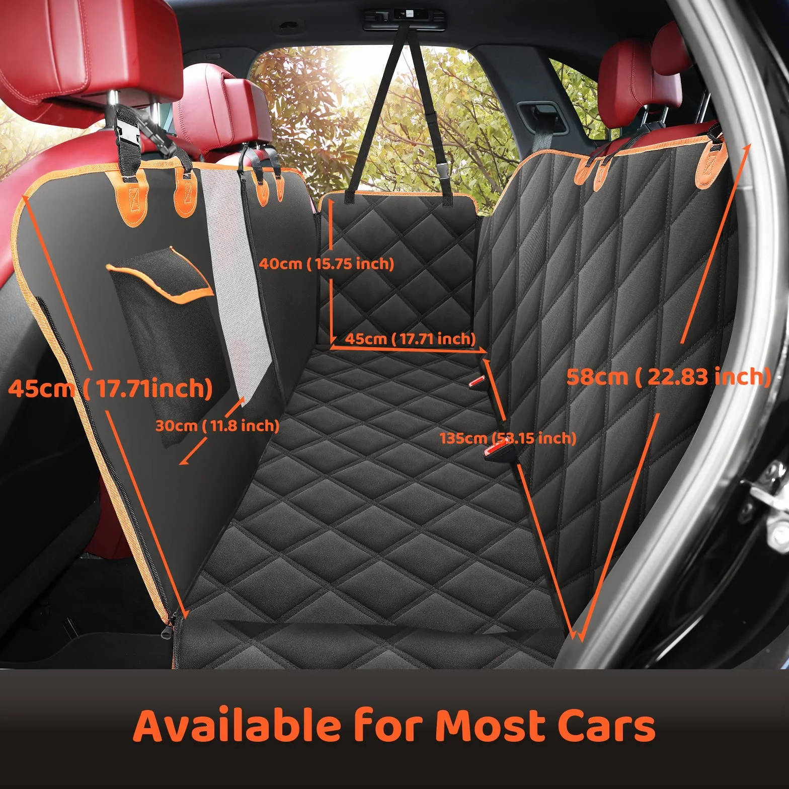 Housse de Siège d'auto pour Chien Banquette Arrière Antidérapant Imperméable 135x148 cm Noir