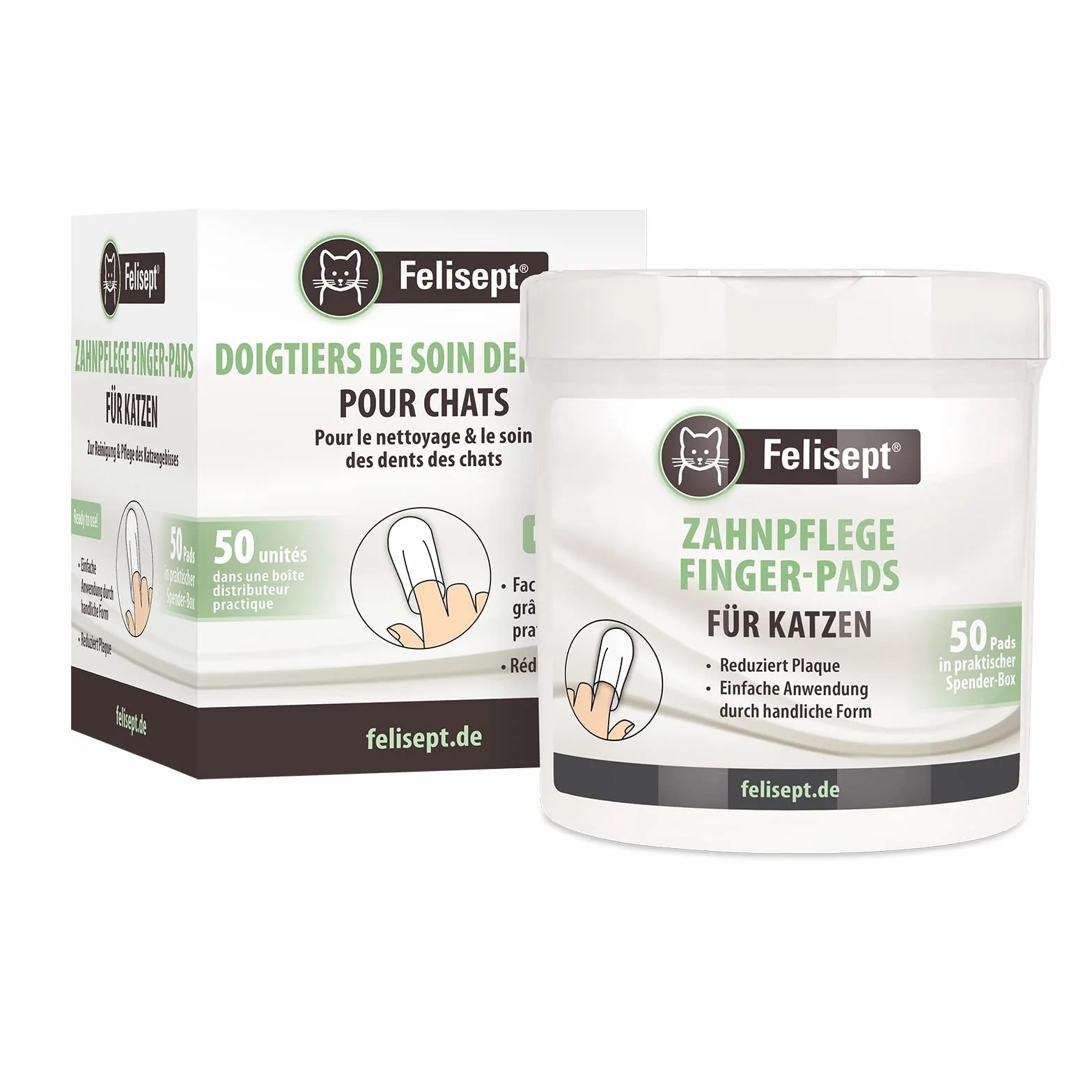 Felisept Doigtiers De Soins Dentaires Pour Chats 50 pcs - Nettoyage Dents Chat Hygiène Santé