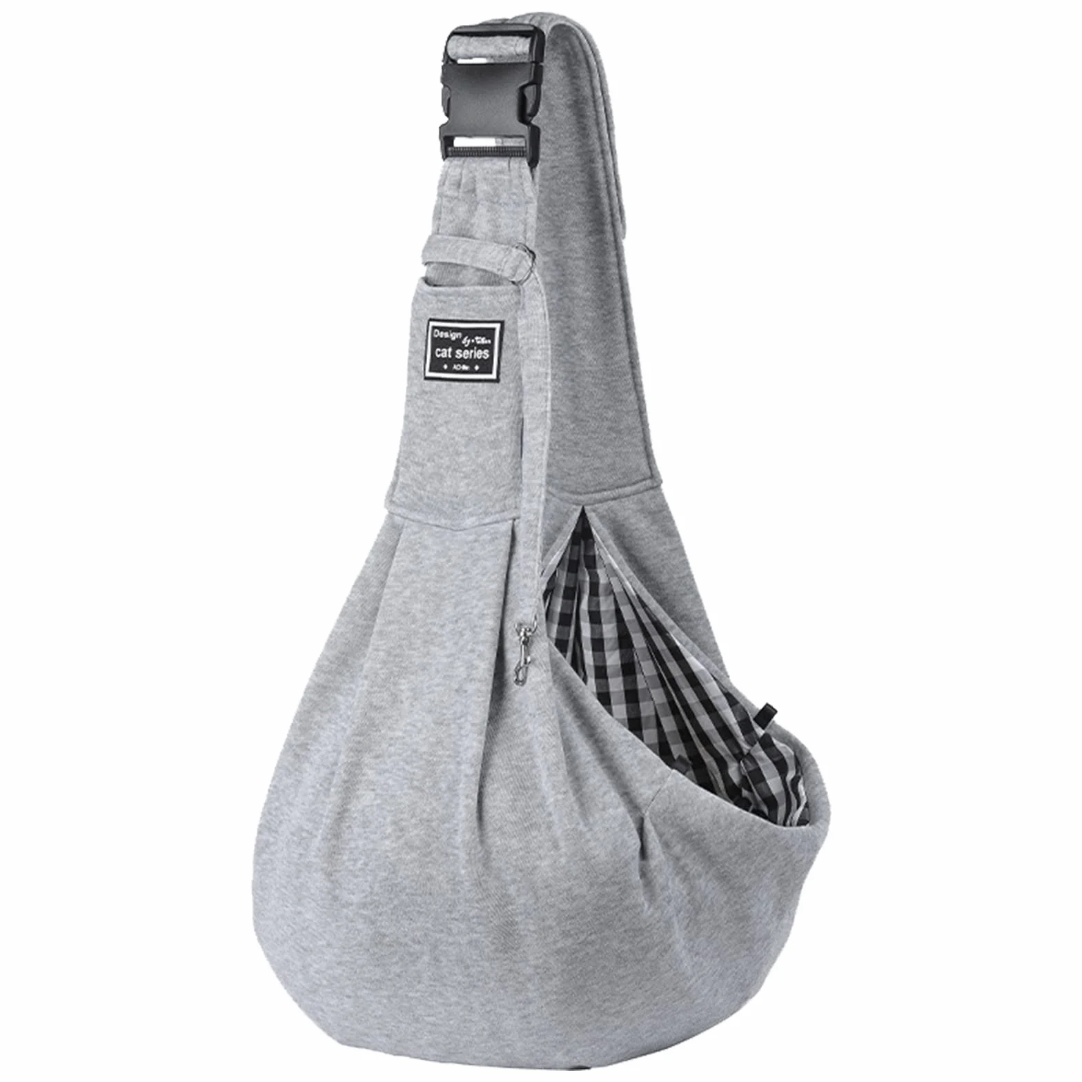 Sac de Transport en Bandoulière pour Animal de Compagnie Gris