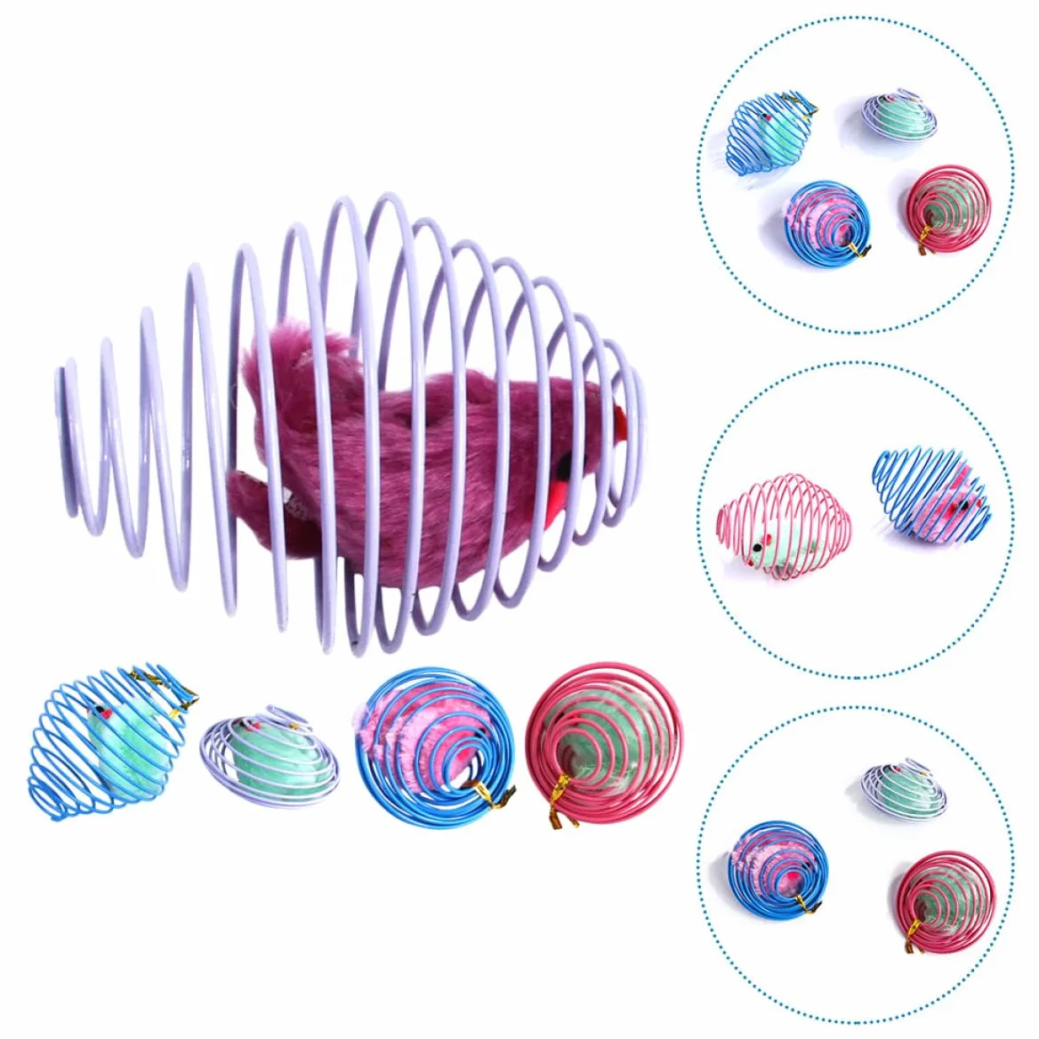 POPETPOP 15pièces Jouets Interactifs pour Chats De Souris Colorées Stimule Exercice Et Réduit Ennui des Félins Accessoire pour Chats Intérieur Fabriqué Matériau Résistant Et Durable