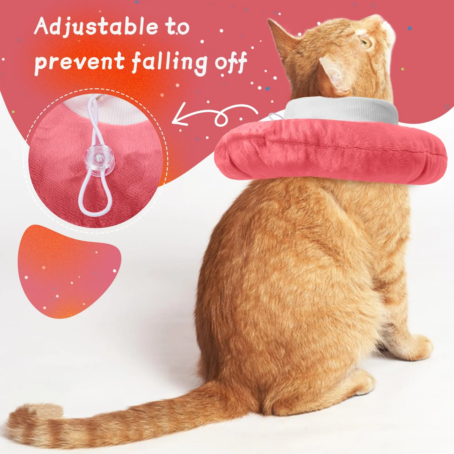 Collier conique souple pour chat cône de convalescence Elizabethan rose S